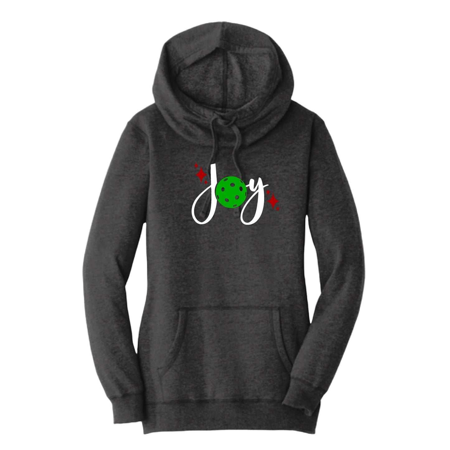 Joy | Women’s Cowl-Neck Hoodie Pickleball Sweatshirt | 55% Cotton 45% Poly Fleece