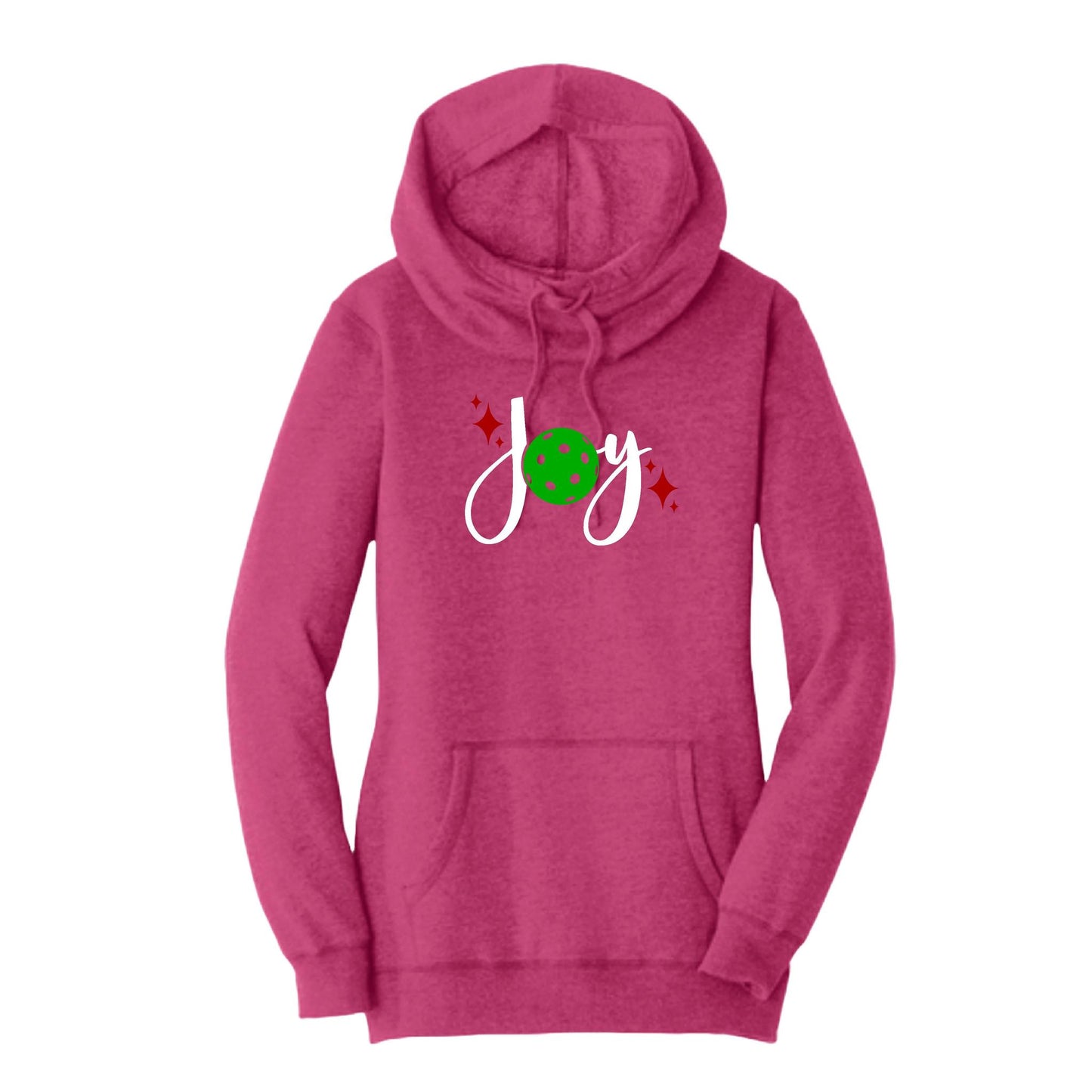 Joy | Women’s Cowl-Neck Hoodie Pickleball Sweatshirt | 55% Cotton 45% Poly Fleece
