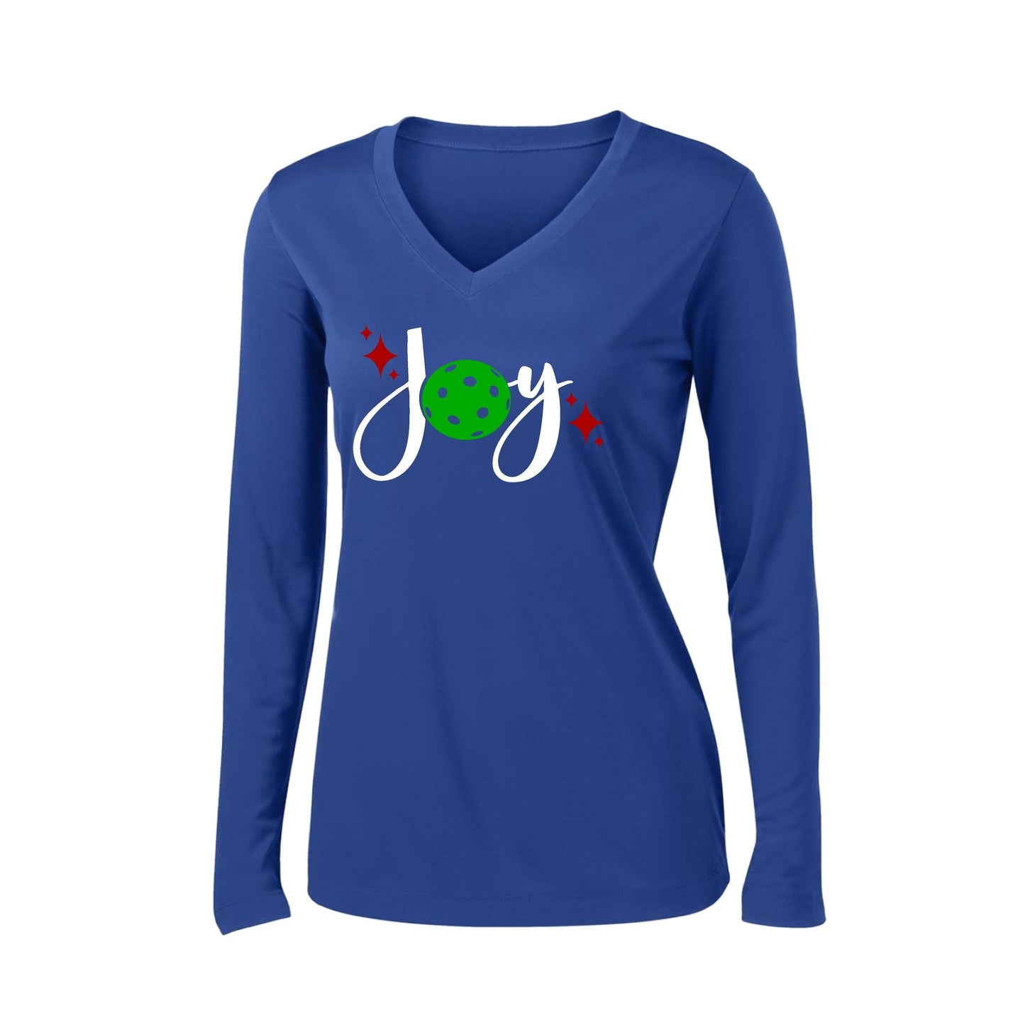 Joy | Women's Long Sleeve V-Neck Pickleball Performance T-Shirts | 100% Polyester