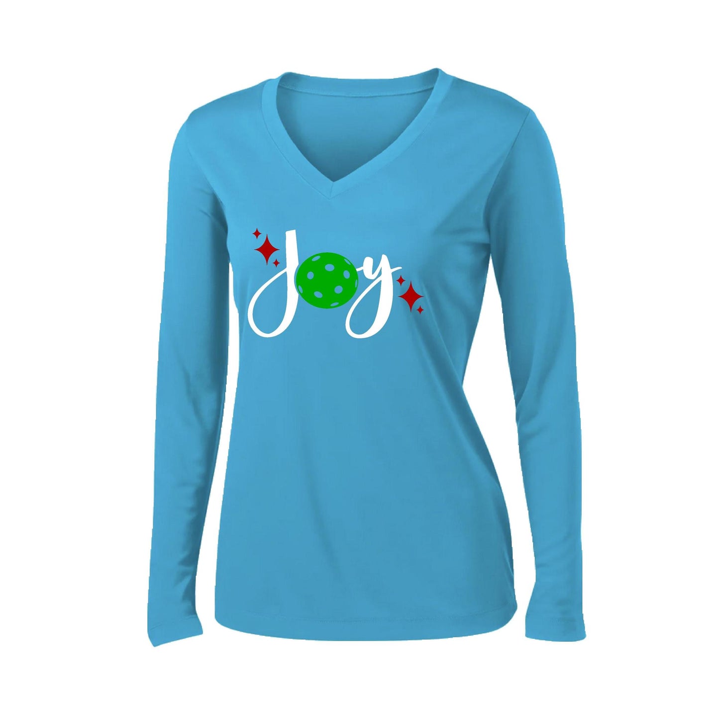 Joy | Women's Long Sleeve V-Neck Pickleball Performance T-Shirts | 100% Polyester