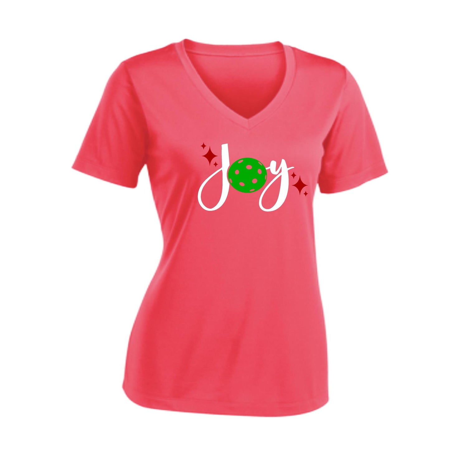 Joy | Women's Short Sleeve V-Neck Pickleball Performance T-Shirts | 100% Polyester