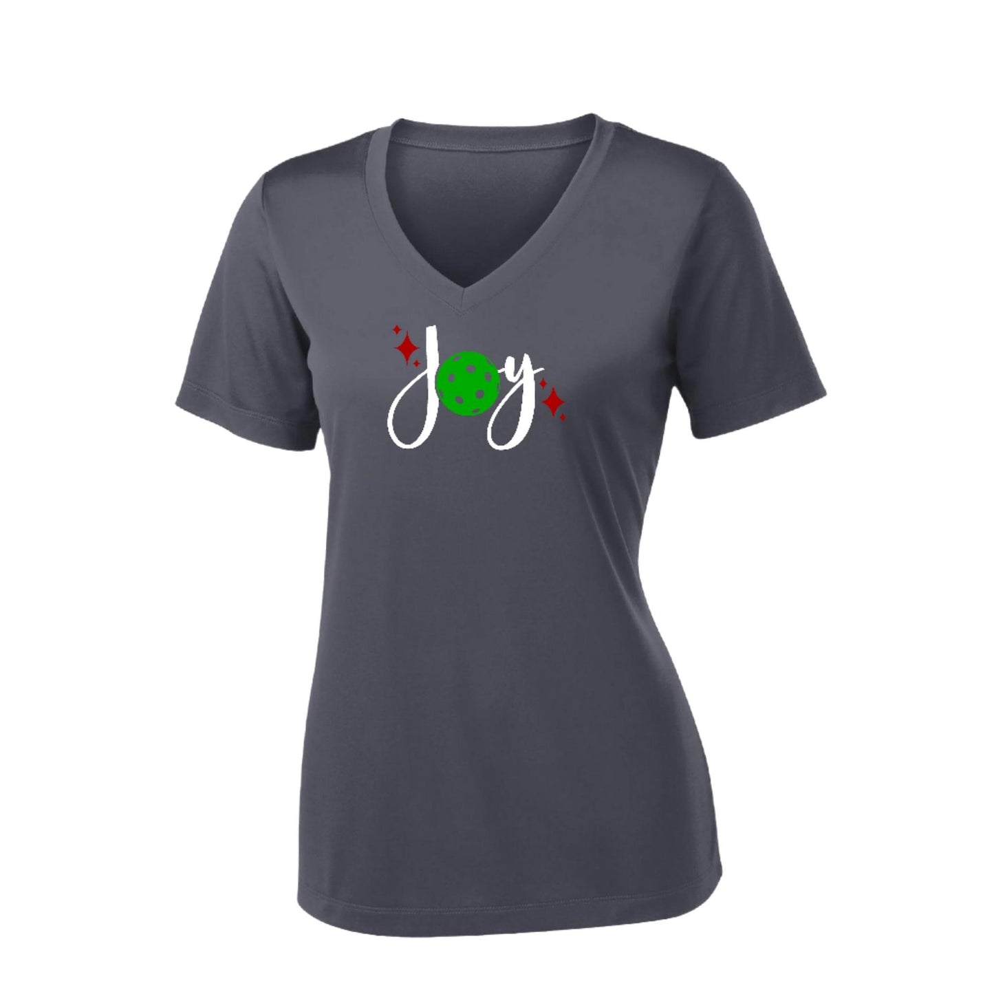 Joy | Women's Short Sleeve V-Neck Pickleball Performance T-Shirts | 100% Polyester