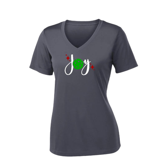 Joy | Women's Short Sleeve V-Neck Pickleball Performance T-Shirts | 100% Polyester