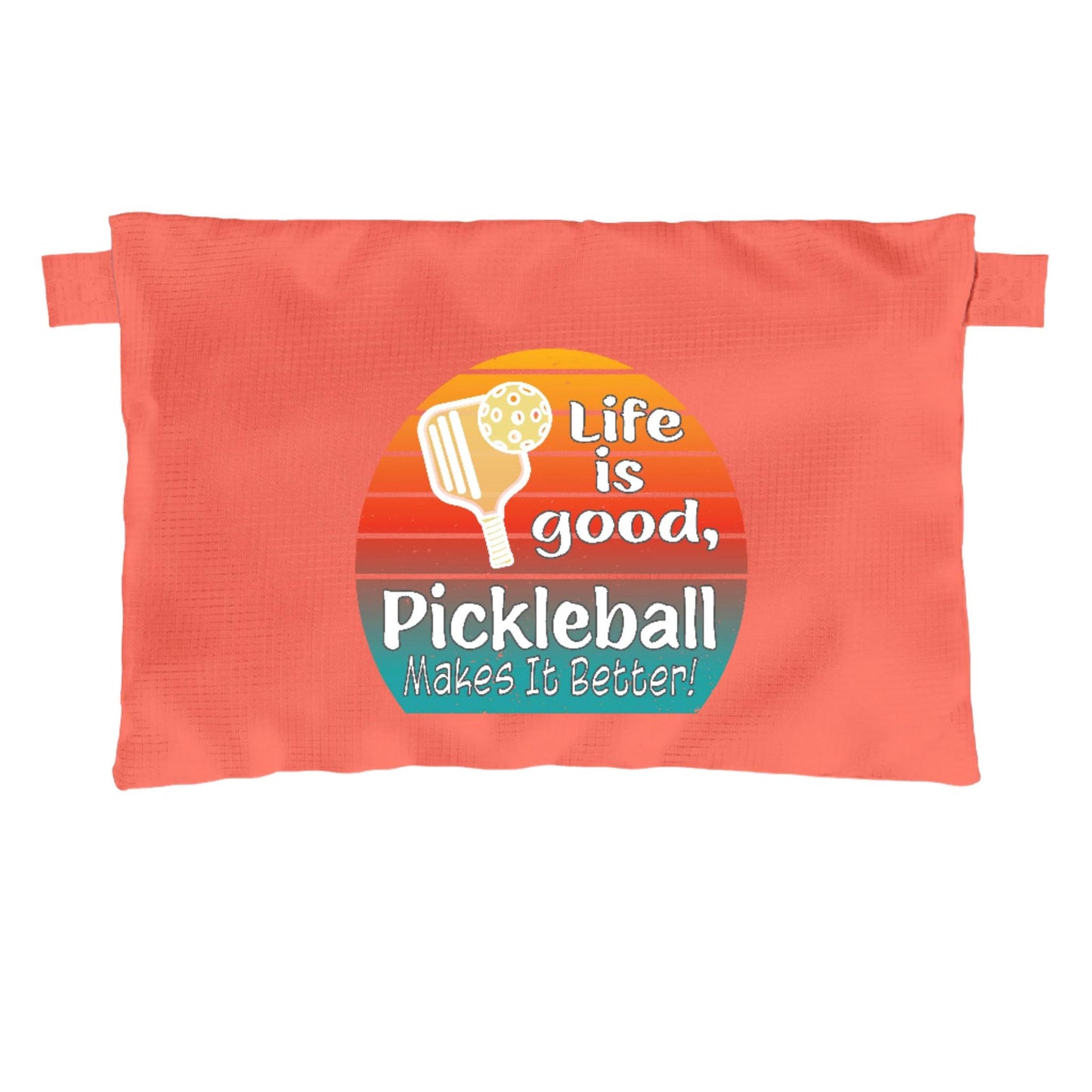 Life is Good Pickleball Makes it Better | Pickleball Cosmetic Stash Pouch Bag | Small Size Court Stash Bag