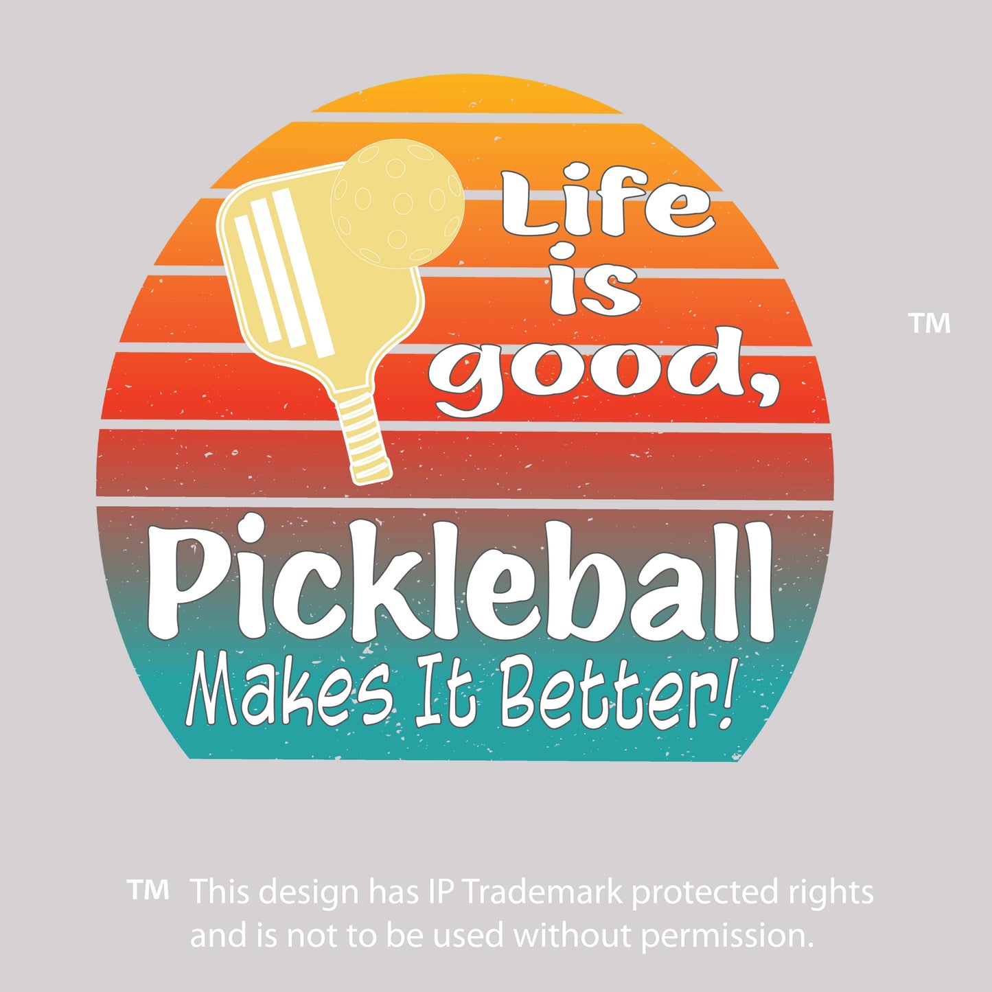 Life is Good Pickleball Makes it Better | Pickleball Dimensional Cosmetic Pouch Bag | Small Size Court Dimensional Bag