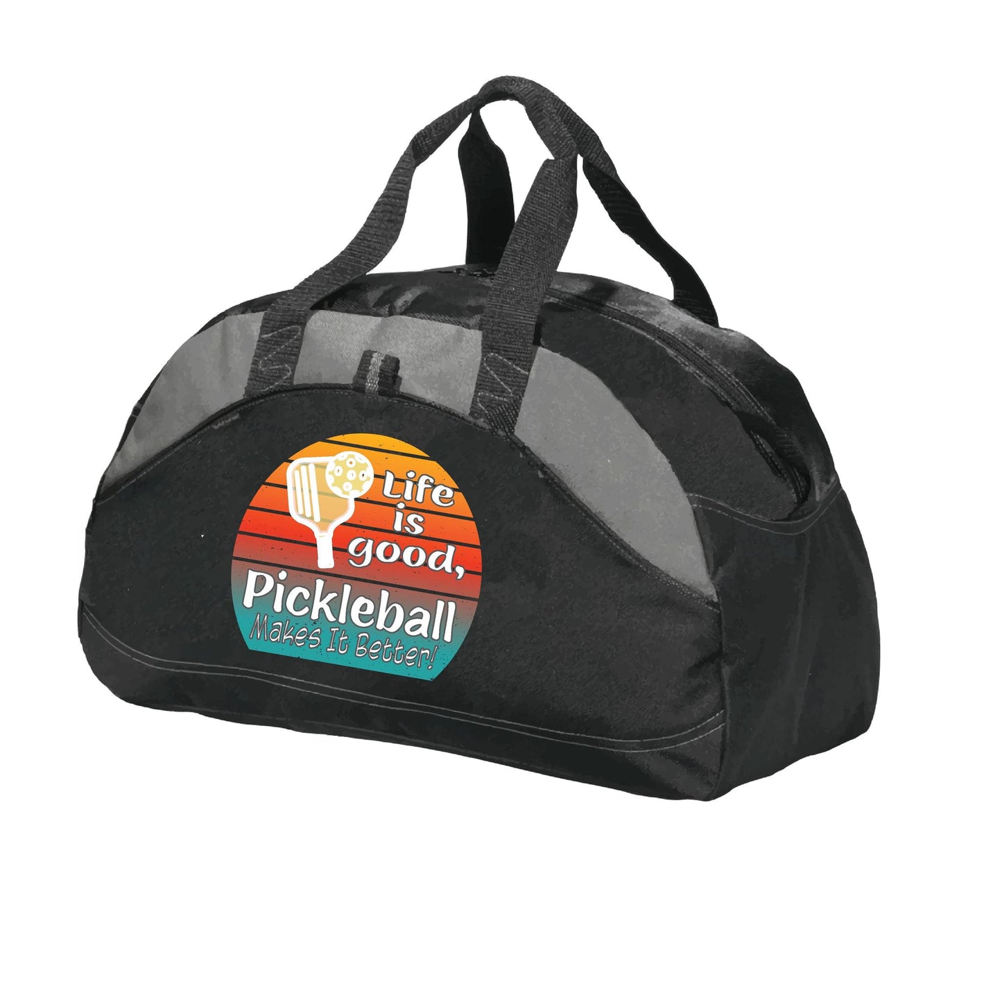 Life is Good Pickleball Makes it Better | Pickleball Sports Duffel | Medium Size Court Bag
