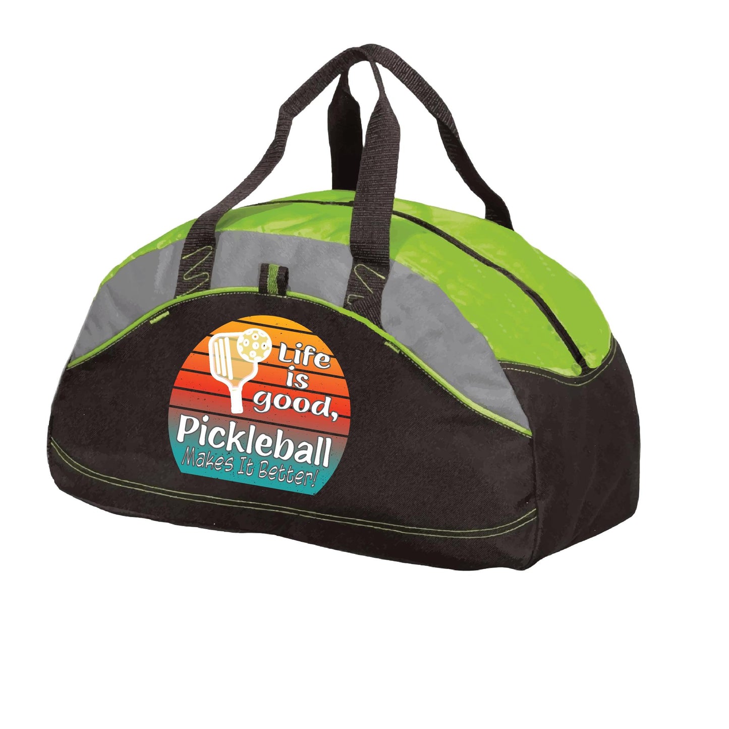 Life is Good Pickleball Makes it Better | Pickleball Sports Duffel | Medium Size Court Bag