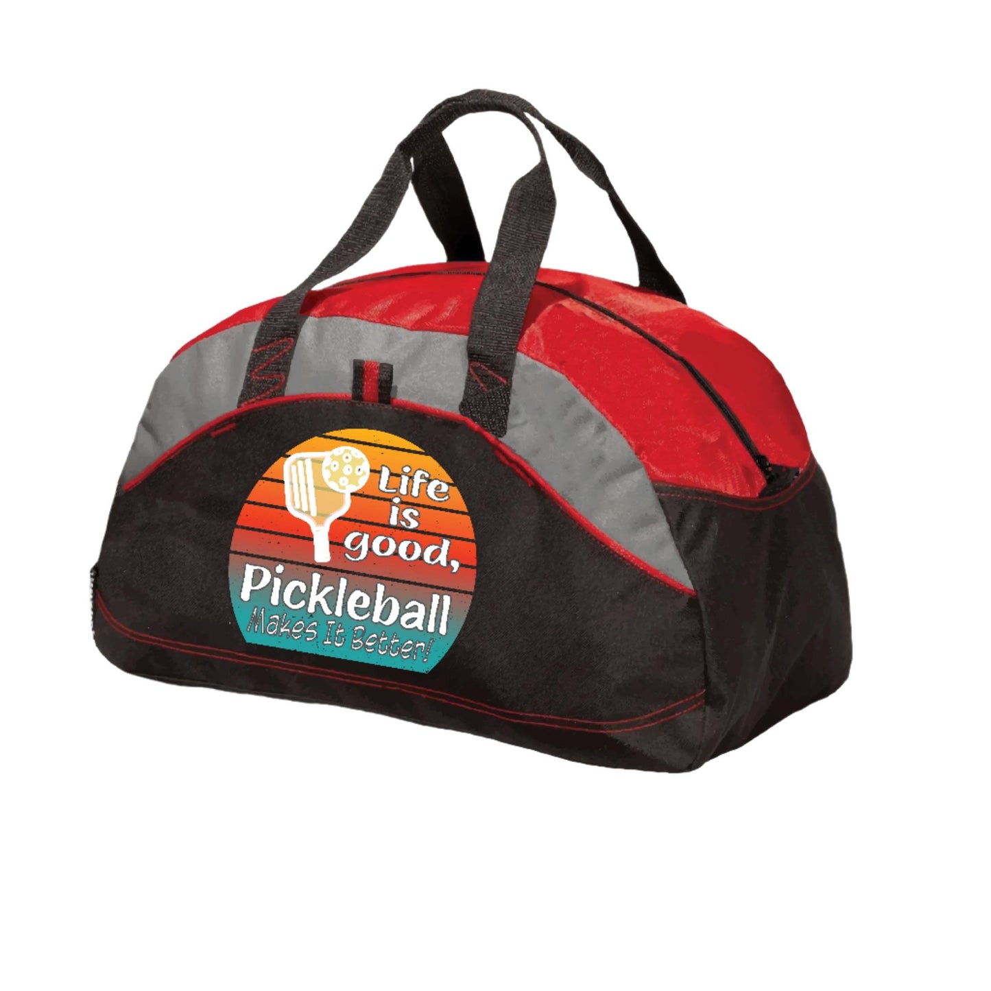 Life is Good Pickleball Makes it Better | Pickleball Sports Duffel | Medium Size Court Bag