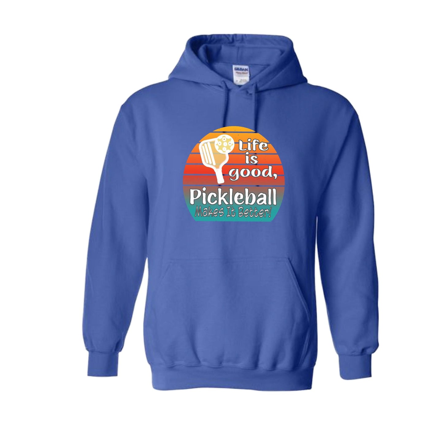 Life is Good Pickleball Makes it Better | Unisex Hoodie Athletic Sweatshirt | 50% Cotton/50% Polyester
