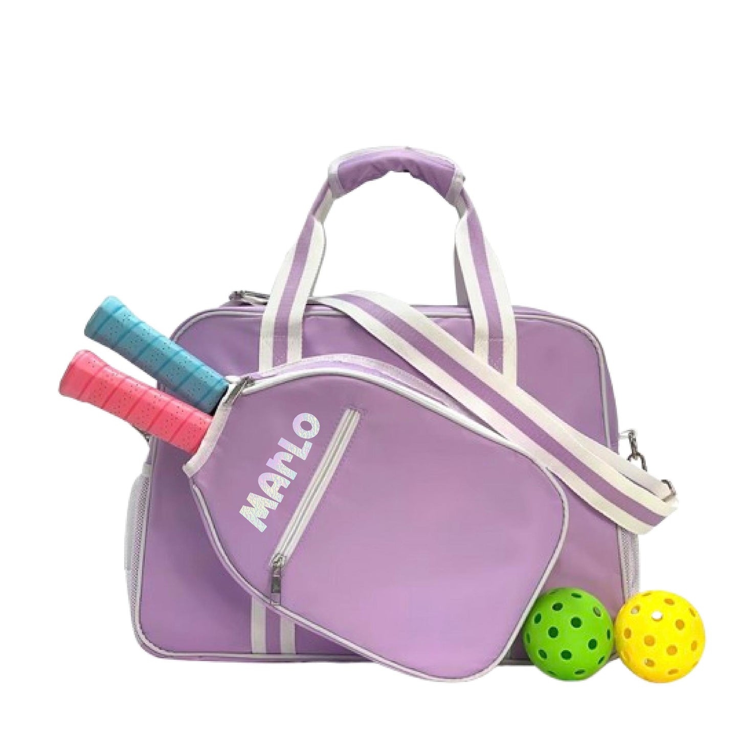"Lilac Dream" Purple Pickleball Bag (Free Customizable) | Pickleball Sports Bag | Medium Size Court Bag