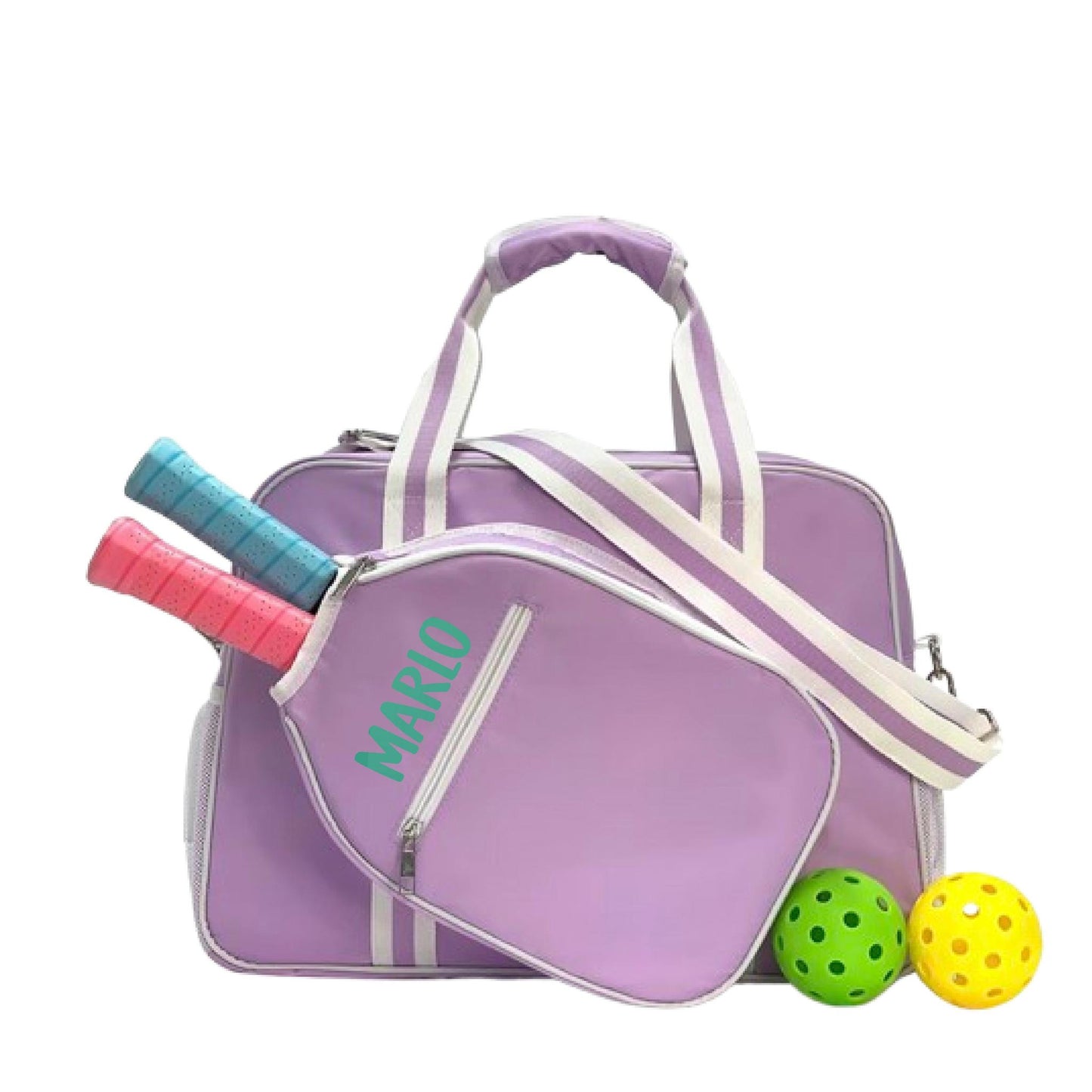 "Lilac Dream" Purple Pickleball Bag (Free Customizable) | Pickleball Sports Bag | Medium Size Court Bag