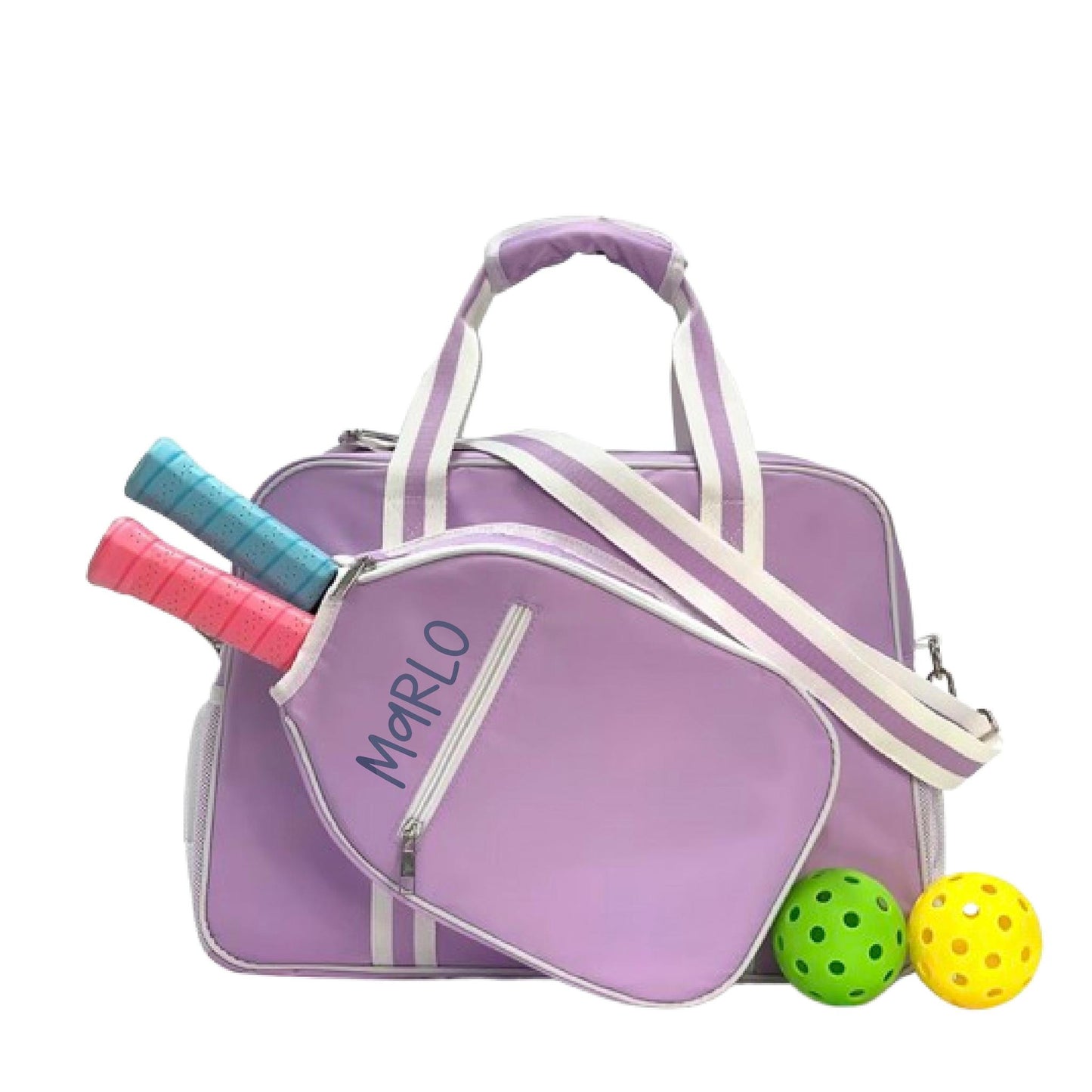 "Lilac Dream" Purple Pickleball Bag (Free Customizable) | Pickleball Sports Bag | Medium Size Court Bag