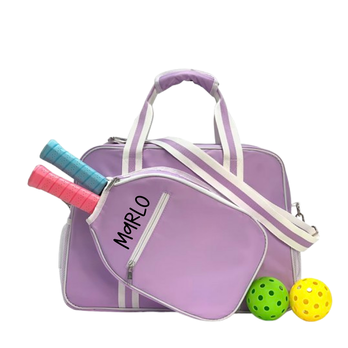 "Lilac Dream" Purple Pickleball Bag (Free Customizable) | Pickleball Sports Bag | Medium Size Court Bag
