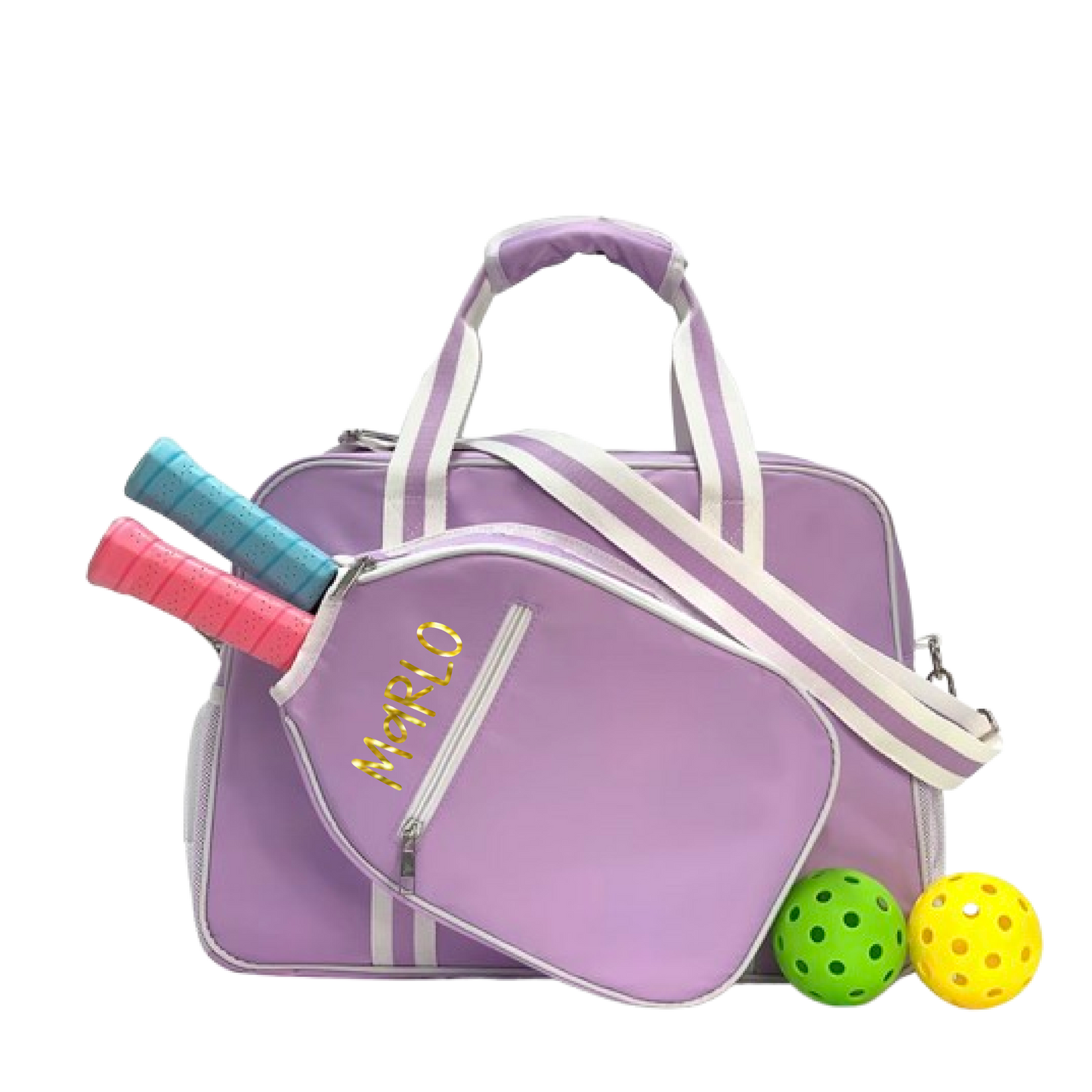 "Lilac Dream" Purple Pickleball Bag (Free Customizable) | Pickleball Sports Bag | Medium Size Court Bag
