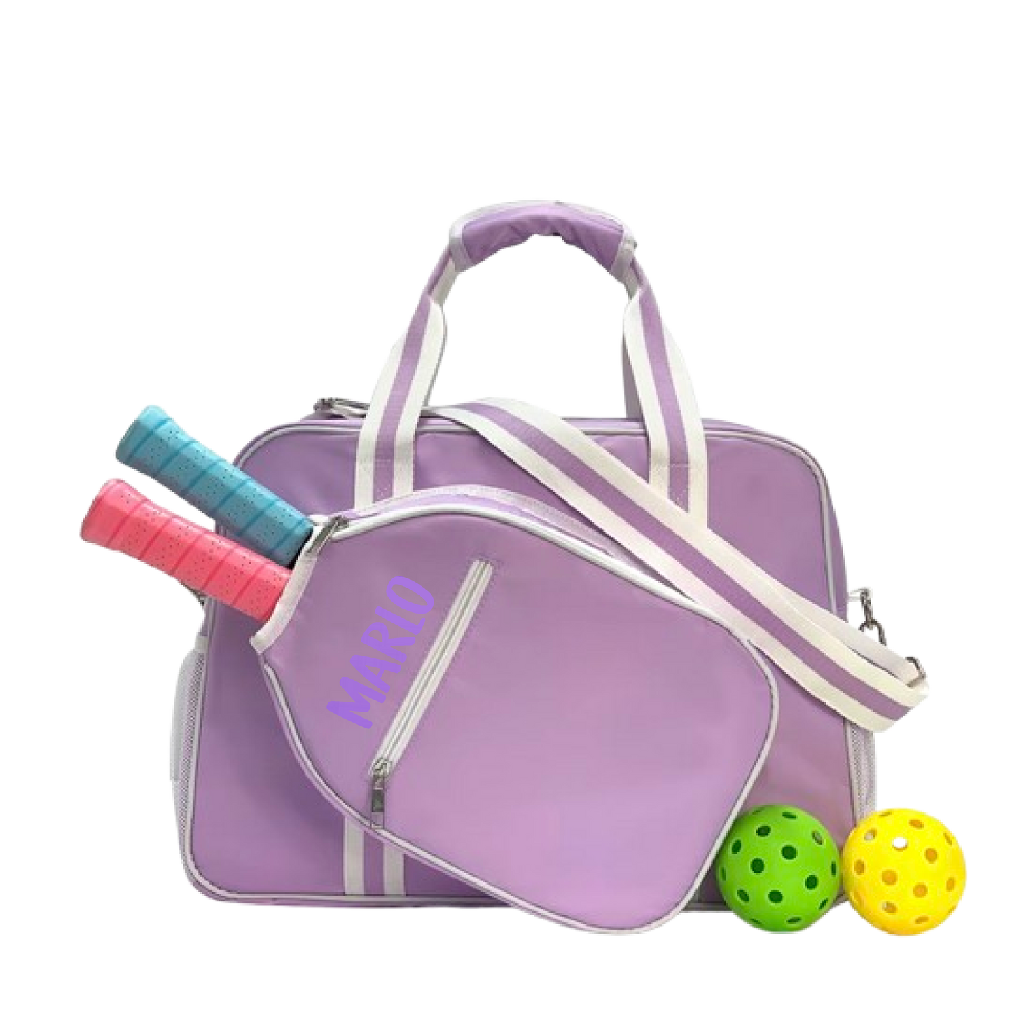 "Lilac Dream" Purple Pickleball Bag (Free Customizable) | Pickleball Sports Bag | Medium Size Court Bag