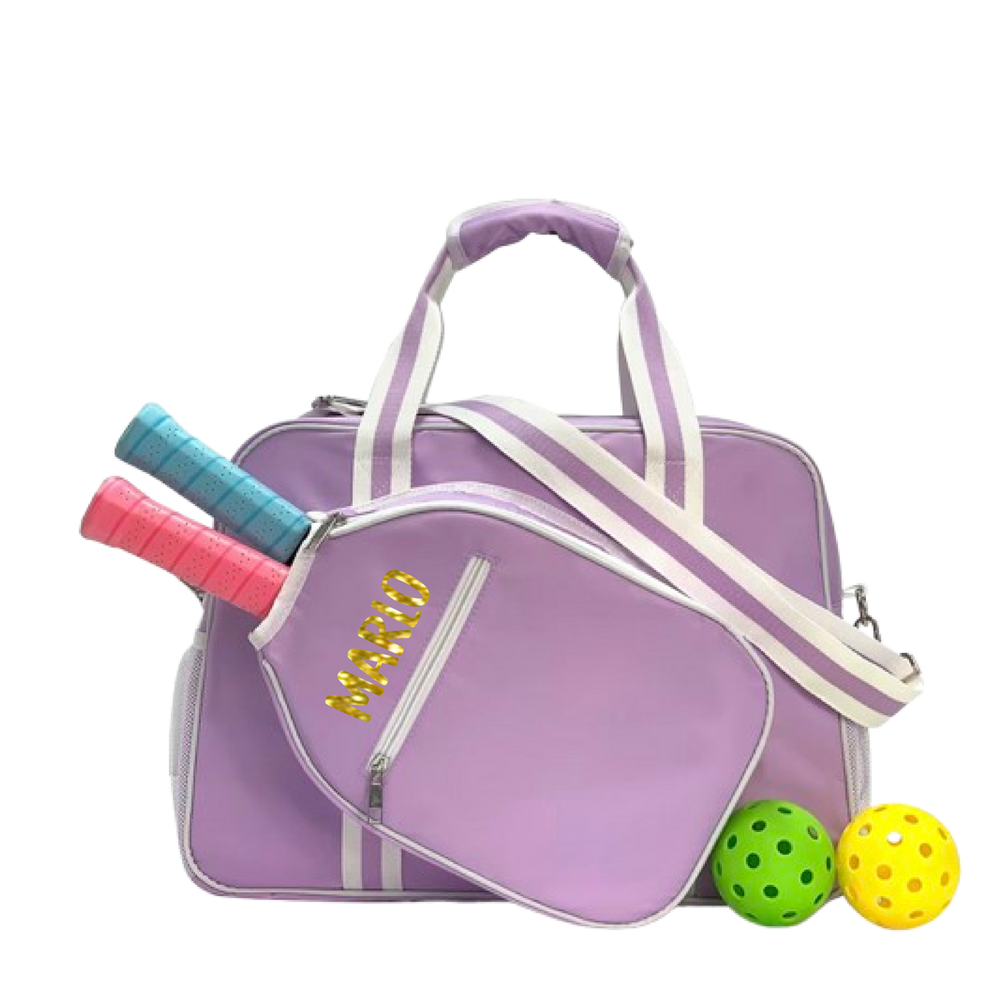 "Lilac Dream" Purple Pickleball Bag (Free Customizable) | Pickleball Sports Bag | Medium Size Court Bag