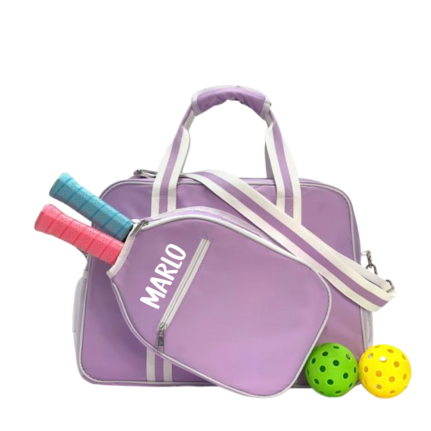 "Lilac Dream" Purple Pickleball Bag (Free Customizable) | Pickleball Sports Bag | Medium Size Court Bag