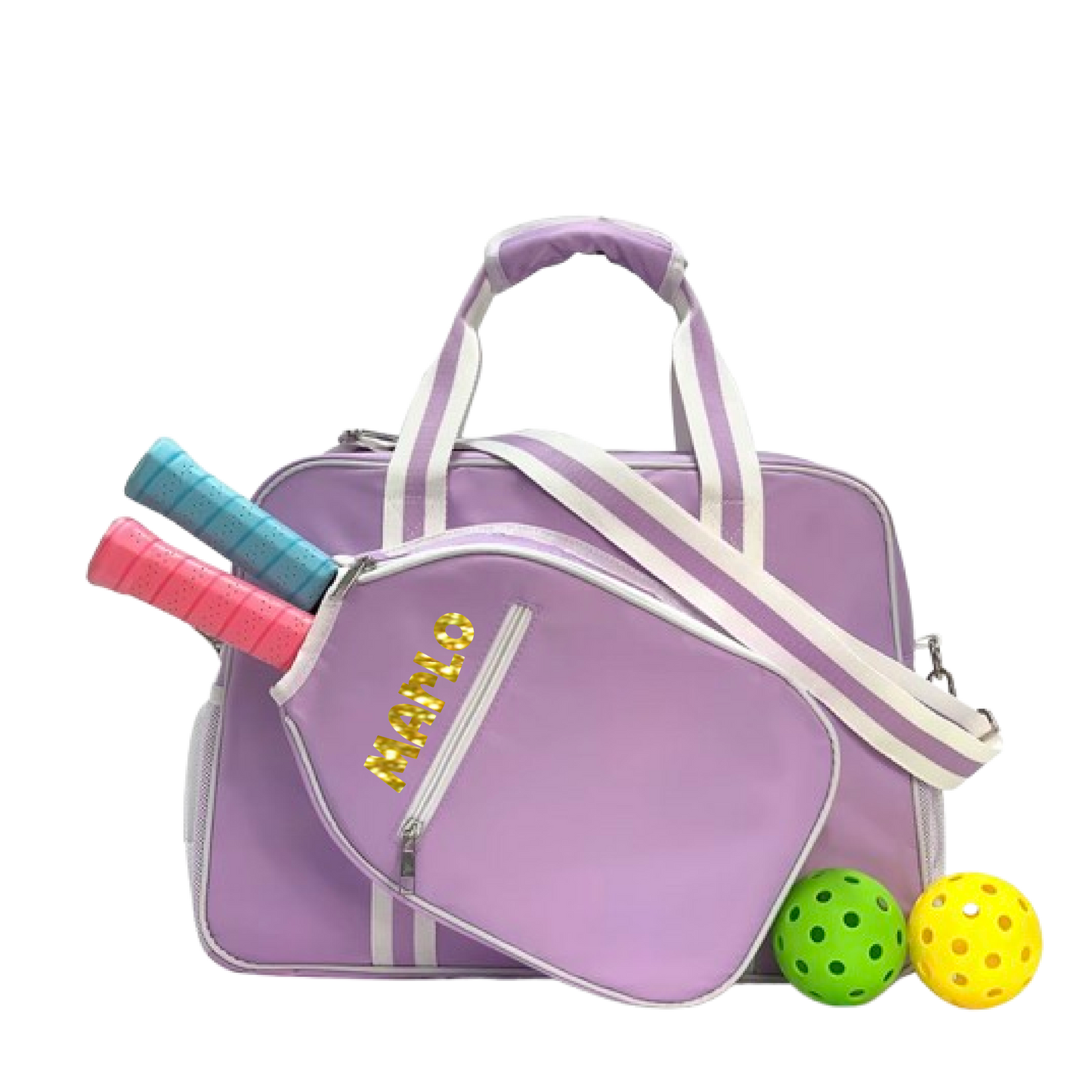 "Lilac Dream" Purple Pickleball Bag (Free Customizable) | Pickleball Sports Bag | Medium Size Court Bag