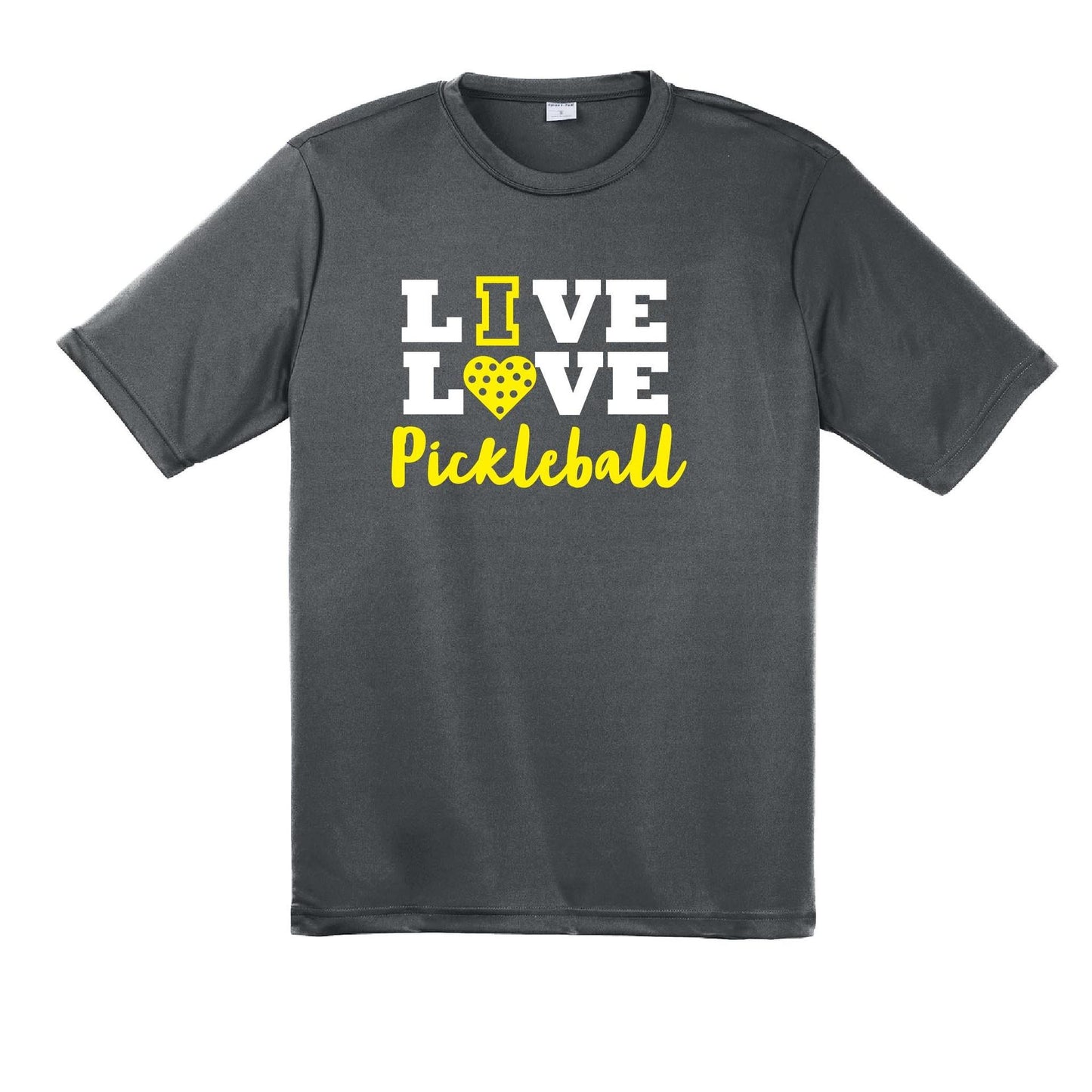 Live Love Pickleball | Men's Short Sleeve Athletic Performance T-Shirt | 100% Polyester