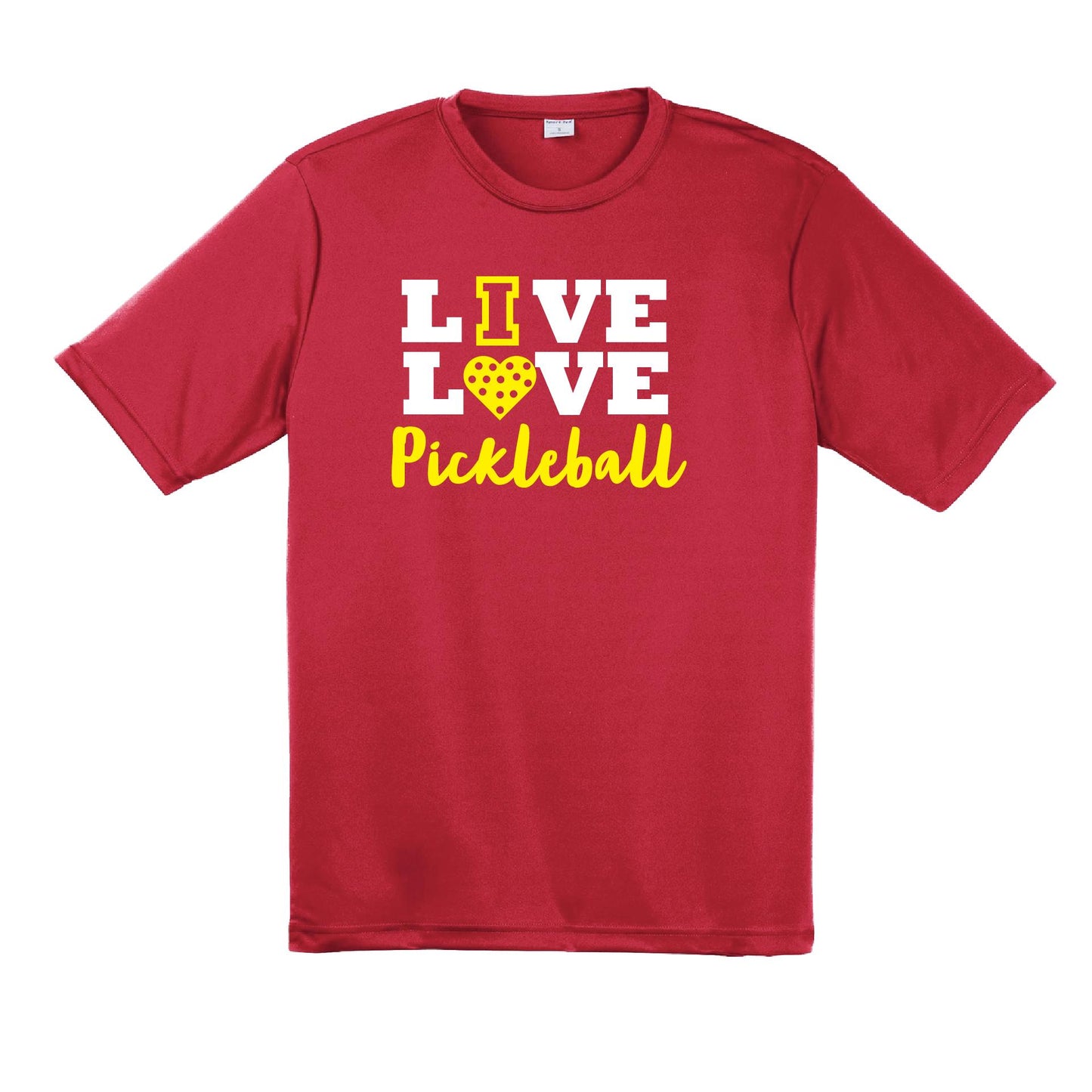 Live Love Pickleball | Men's Short Sleeve Athletic Shirt | 100% Polyester