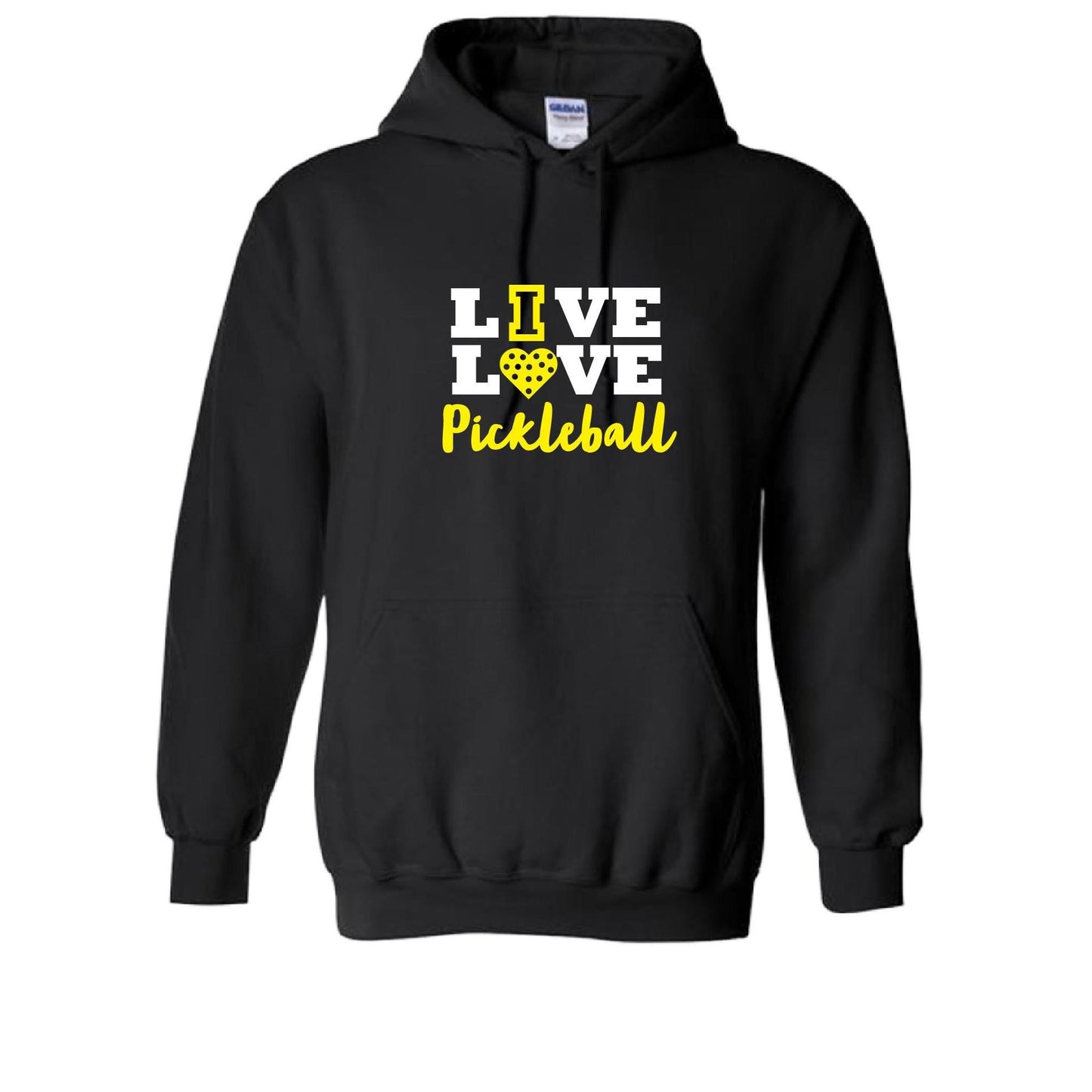 Live Love Pickleball | Unisex Hoodie Pickleball Sweatshirt | 50% Cotton 50% Polyester