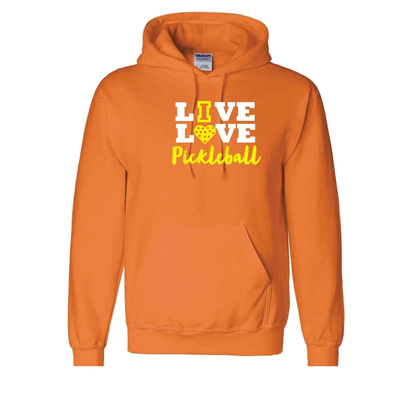 Live Love Pickleball | Unisex Hoodie Pickleball Sweatshirt | 50% Cotton 50% Polyester