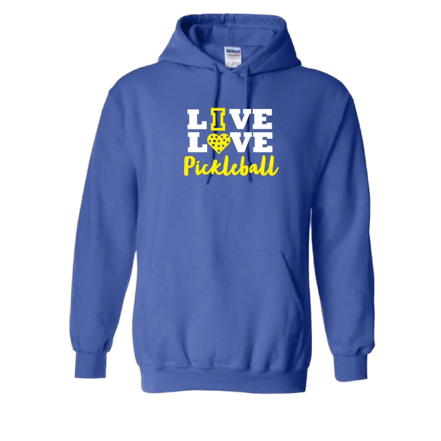 Live Love Pickleball | Unisex Hoodie Pickleball Sweatshirt | 50% Cotton 50% Polyester