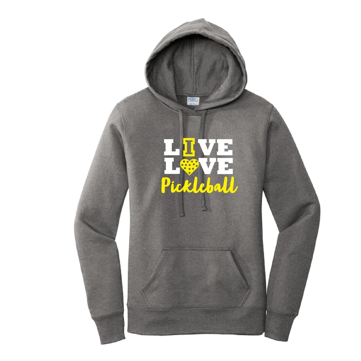 Live Love Pickleball | Women’s Fitted Hoodie Pickleball Sweatshirt | 50% Cotton 50% Poly Fleece