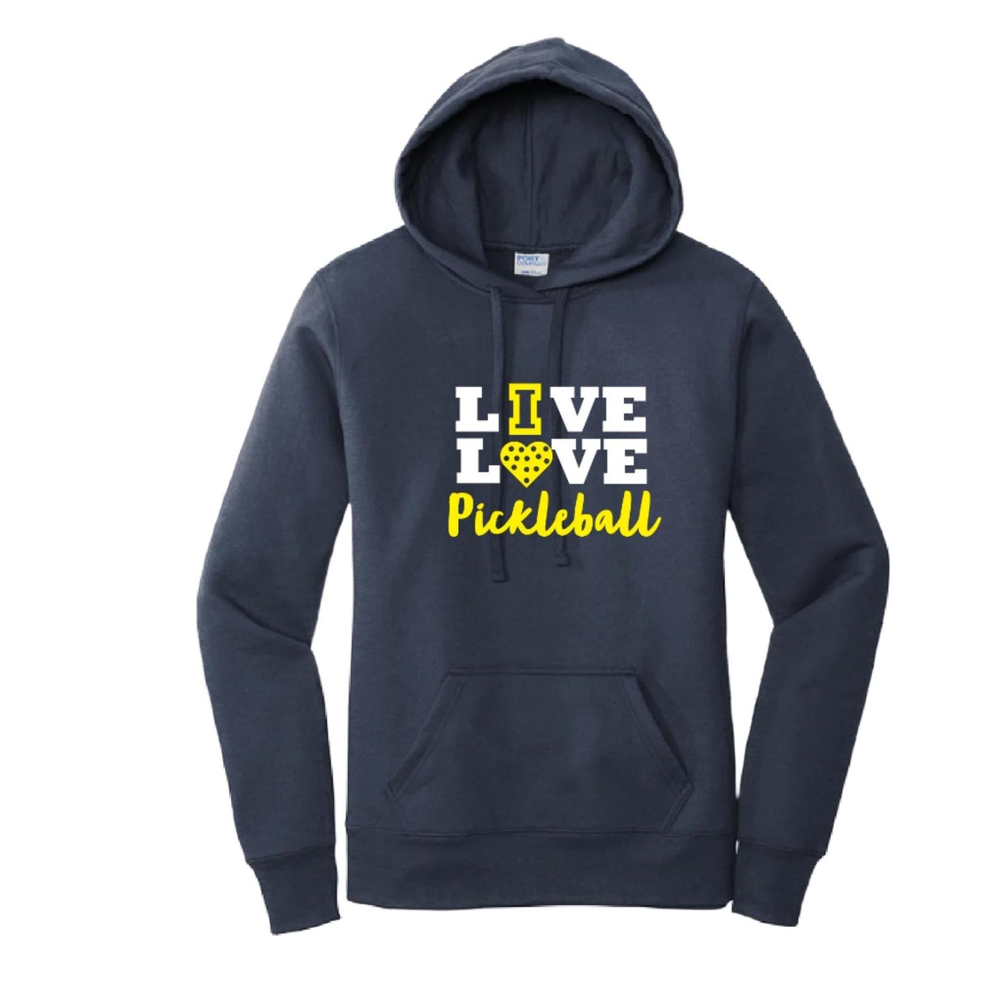 Live Love Pickleball | Women’s Fitted Hoodie Pickleball Sweatshirt | 50% Cotton 50% Poly Fleece