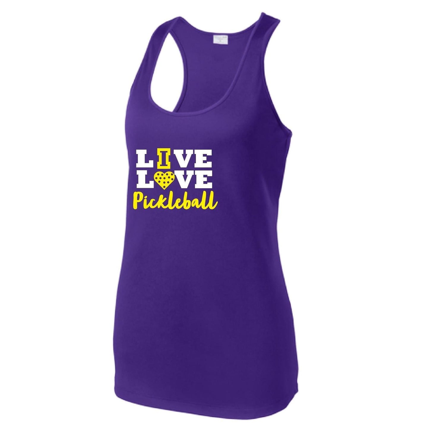 Live Love Pickleball | Women's Racerback Pickleball Tank | 100% Polyester