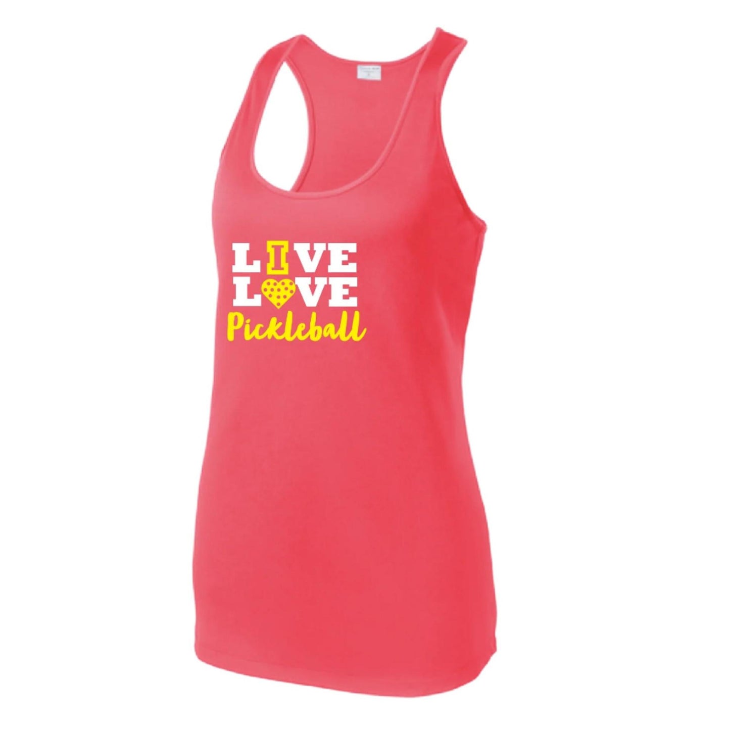 Live Love Pickleball | Women's Racerback Pickleball Tank | 100% Polyester