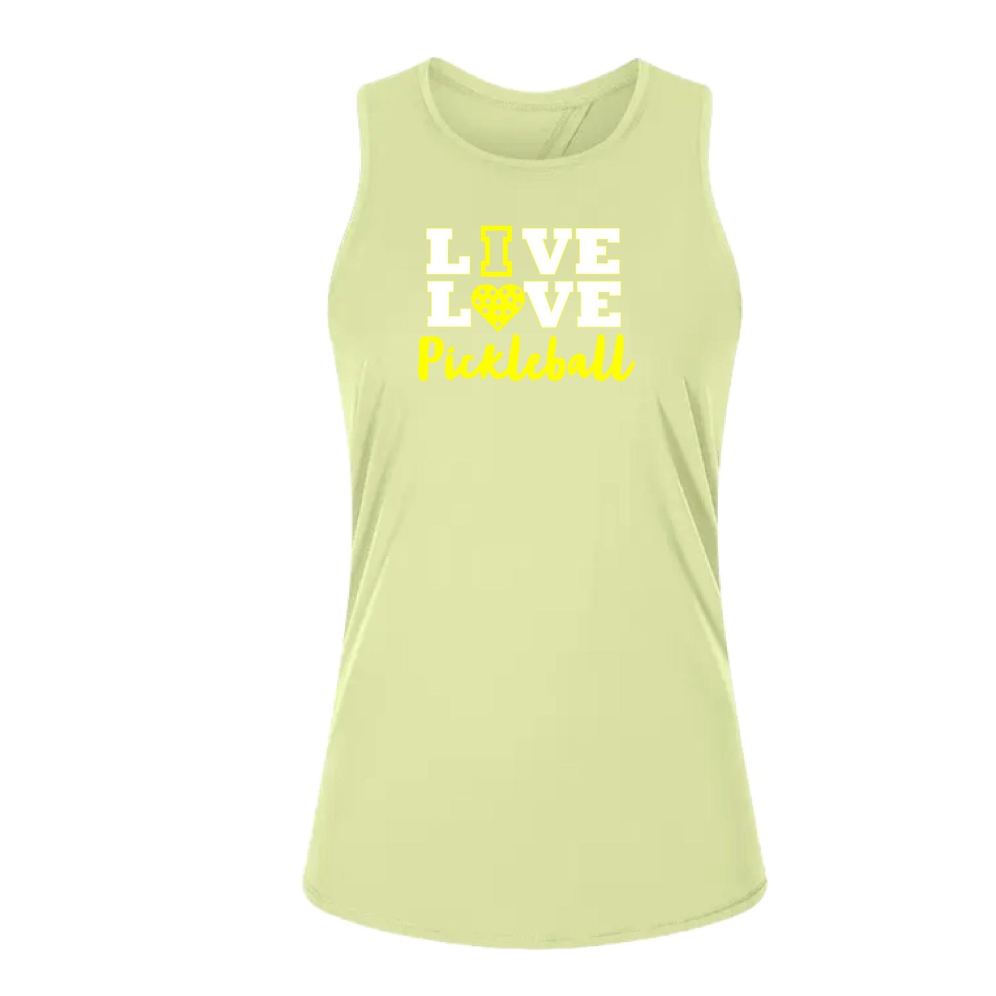 Live Love Pickleball | Women's Split Back or Tied Back Pickleball Tank | 80/20 Nylon Spandex Mix