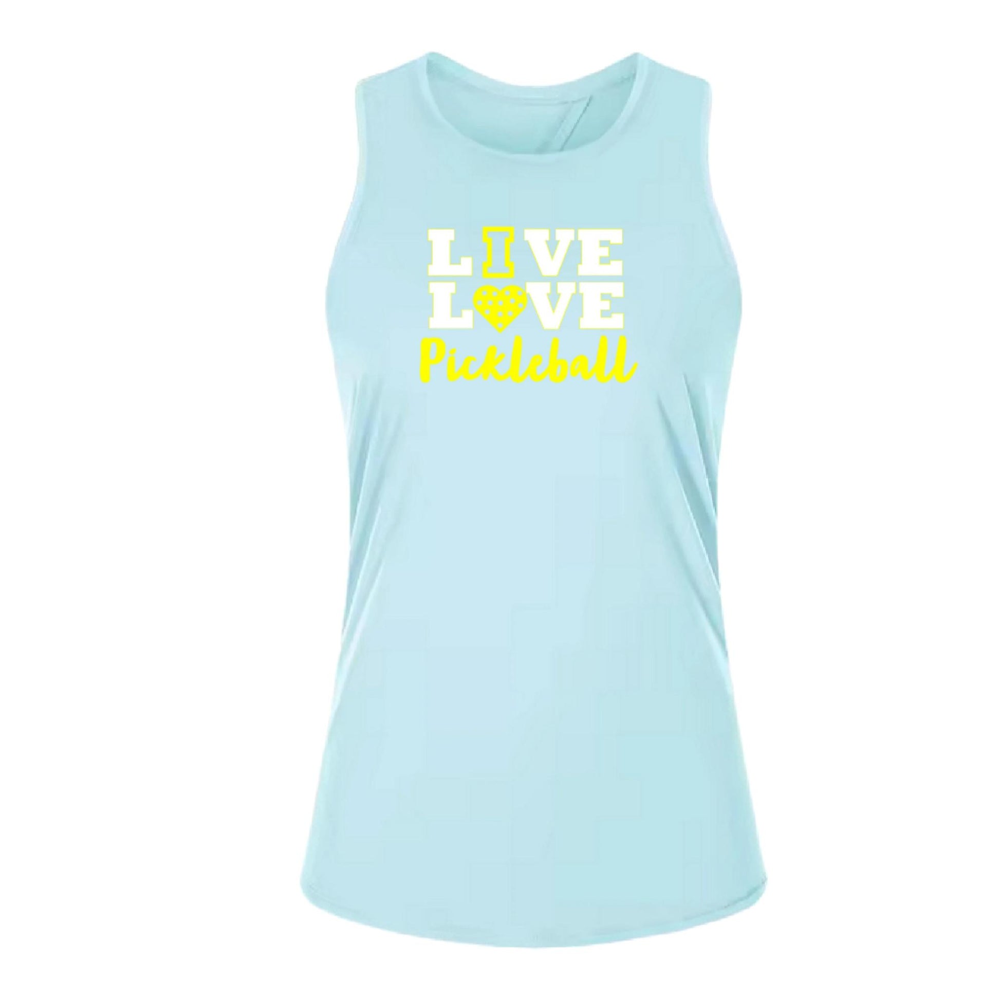 Live Love Pickleball | Women's Split Back or Tied Back Pickleball Tank | 80/20 Nylon Spandex Mix