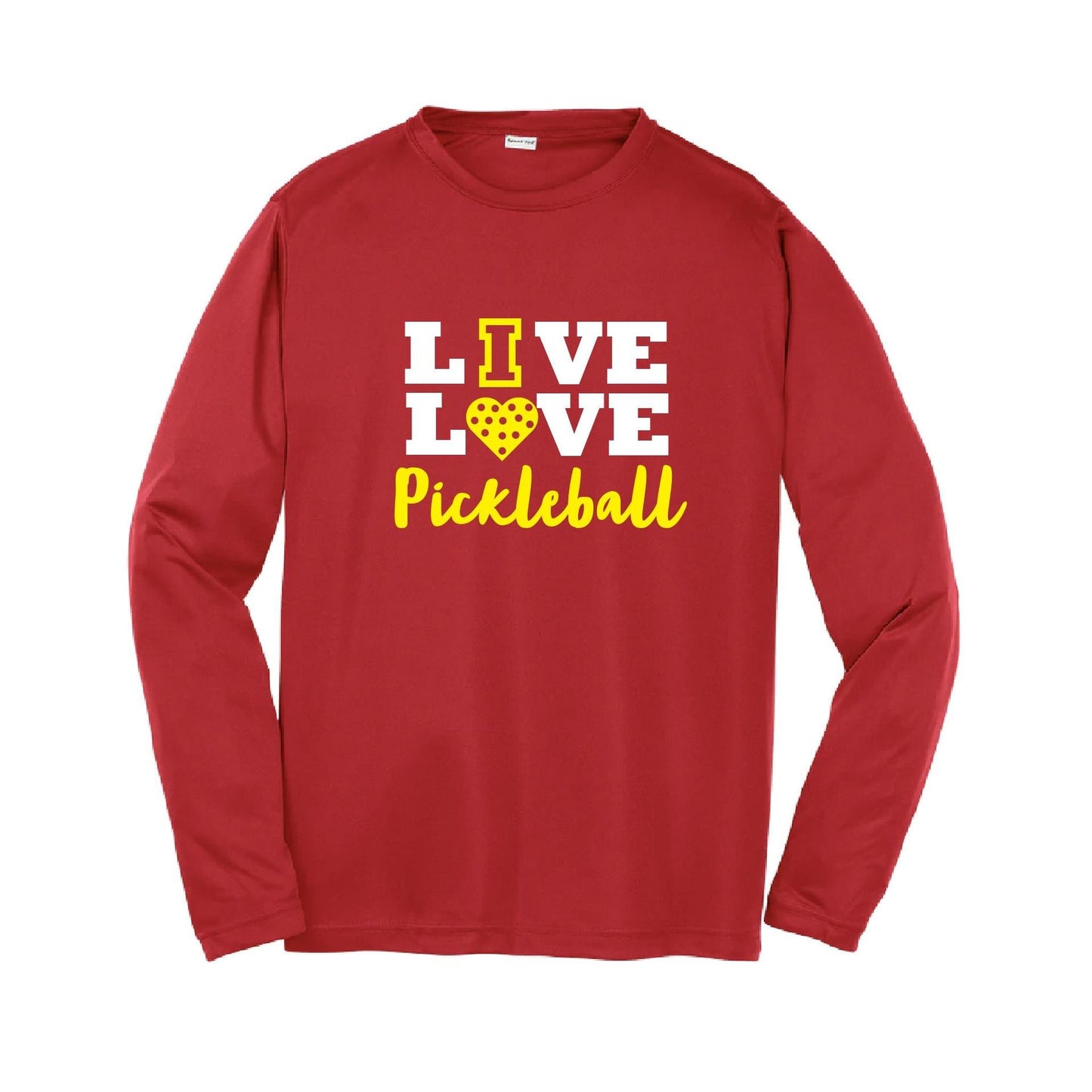 Live Love Pickleball | Youth Long Sleeve Pickleball Performance T-Shirts | 100% Polyester