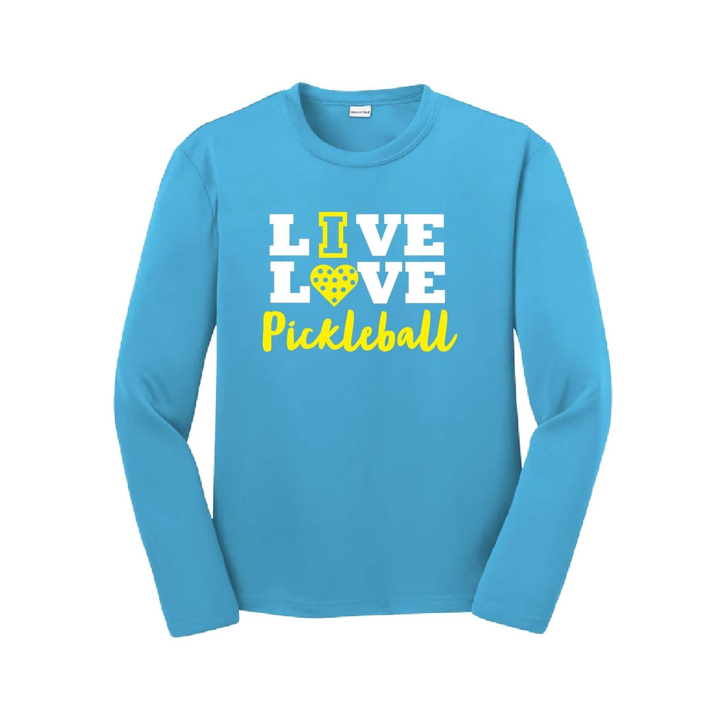 Live Love Pickleball | Youth Long Sleeve Pickleball Performance T-Shirts | 100% Polyester
