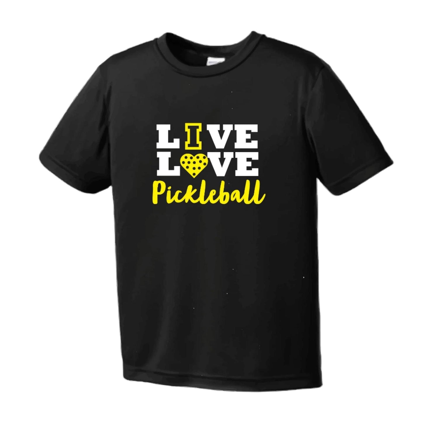 Live Love Pickleball | Youth Short Sleeve Pickleball Performance T-Shirts | 100% Polyester