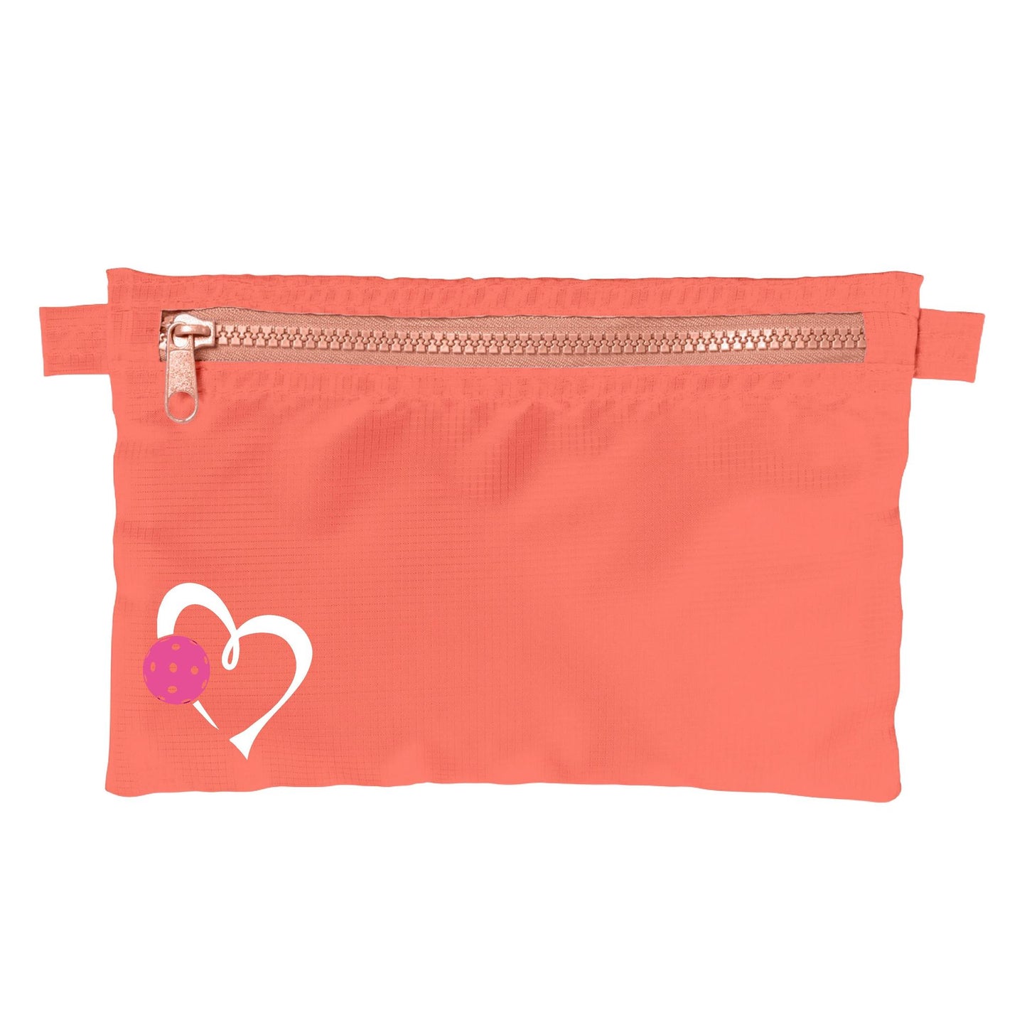 Love Pickleball (Pink And Purple) | Pickleball Cosmetic Stash Pouch Bag | Small Size Court Stash Bag