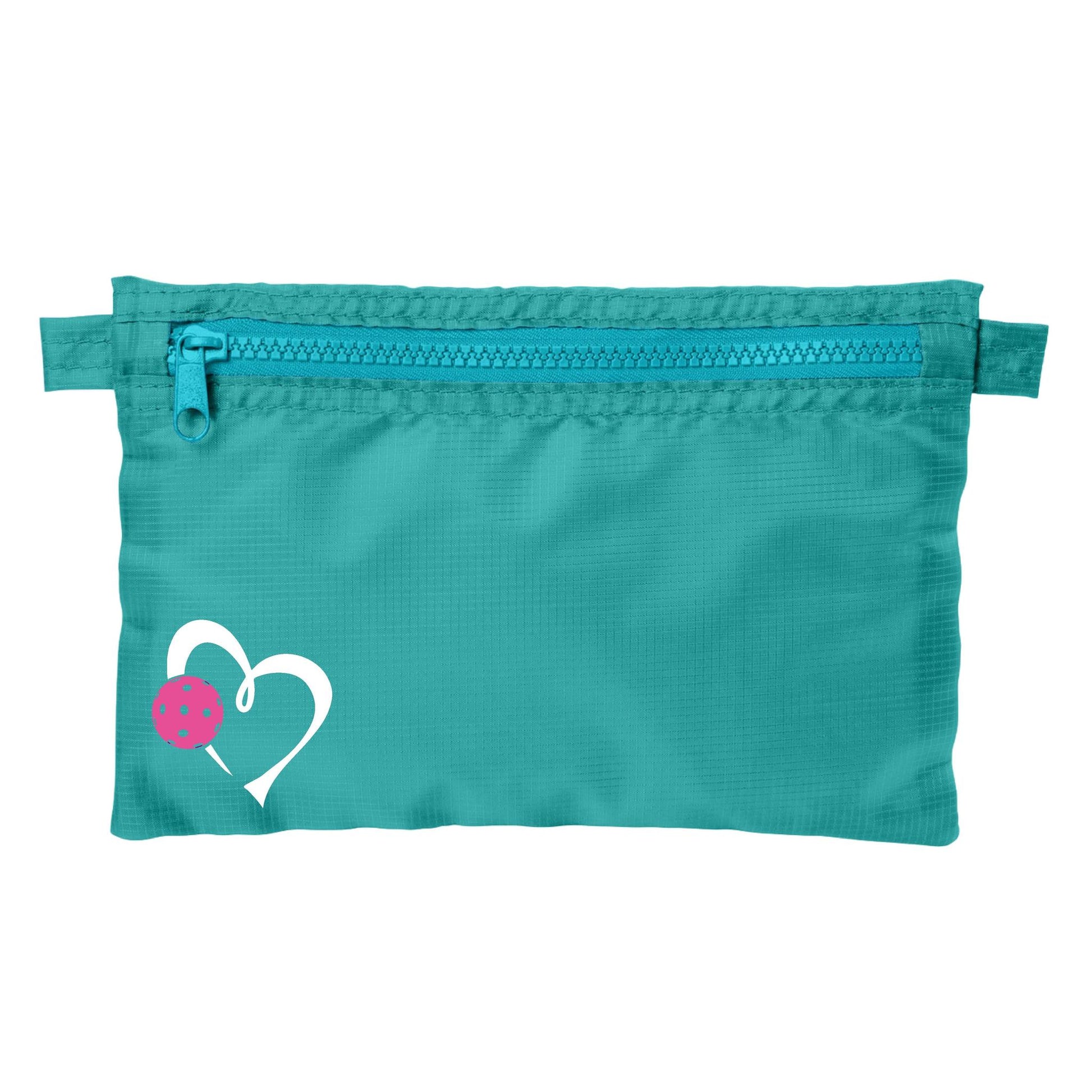 Love Pickleball (Pink And Purple) | Pickleball Cosmetic Stash Pouch Bag | Small Size Court Stash Bag