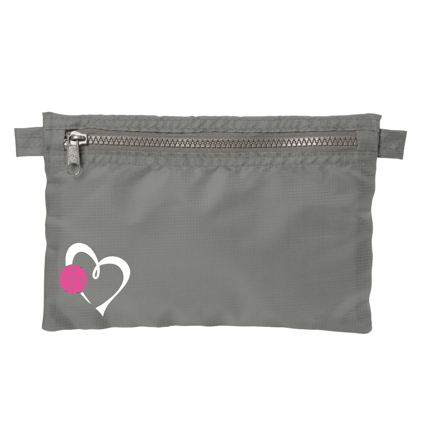 Love Pickleball (Pink And Purple) | Pickleball Cosmetic Stash Pouch Bag | Small Size Court Stash Bag