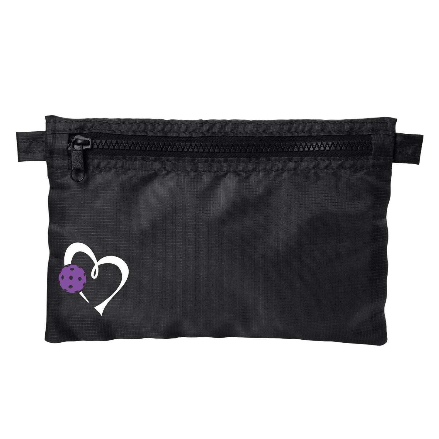 Love Pickleball (Pink And Purple) | Pickleball Cosmetic Stash Pouch Bag | Small Size Court Stash Bag
