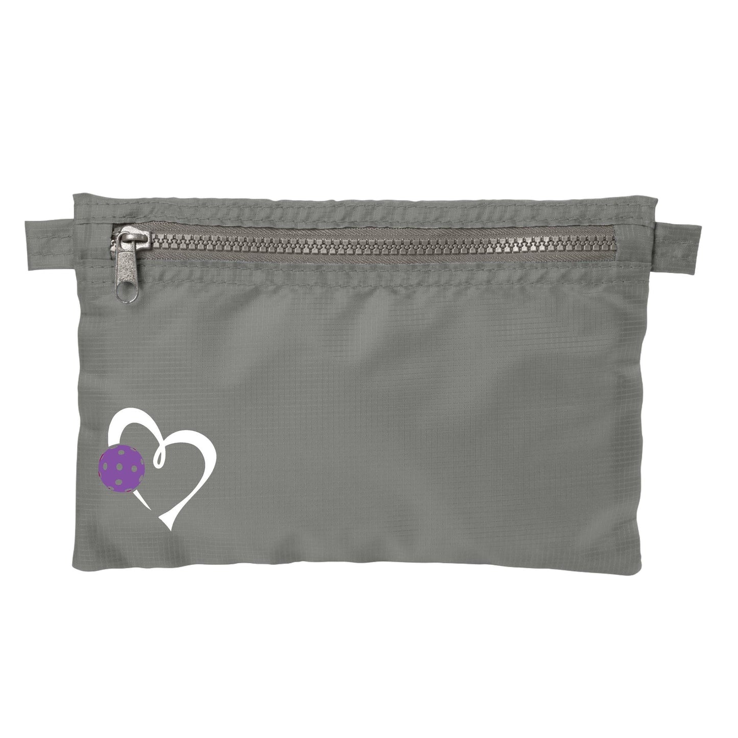 Love Pickleball (Pink And Purple) | Pickleball Cosmetic Stash Pouch Bag | Small Size Court Stash Bag