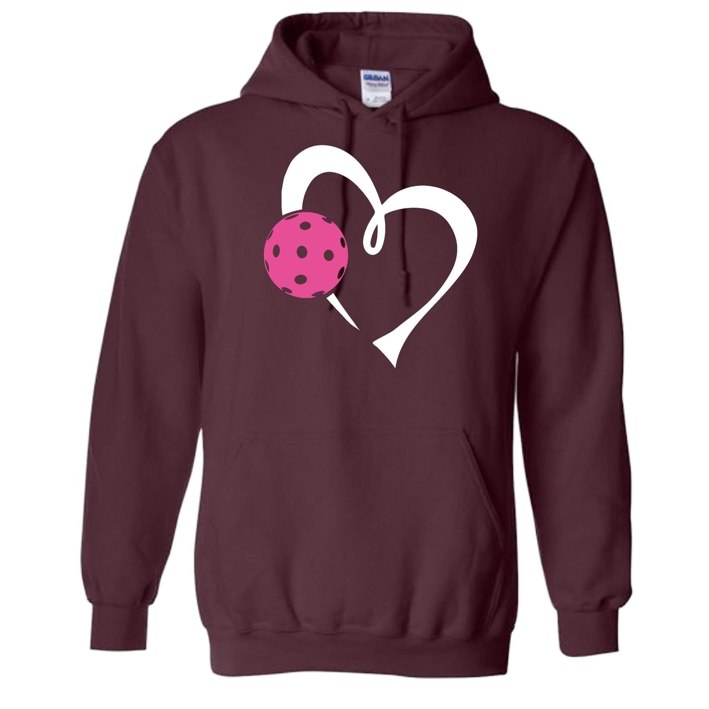 Love Pickleball (Pink) | Unisex Hoodie Pickleball Sweatshirt | 50% Cotton 50% Polyester
