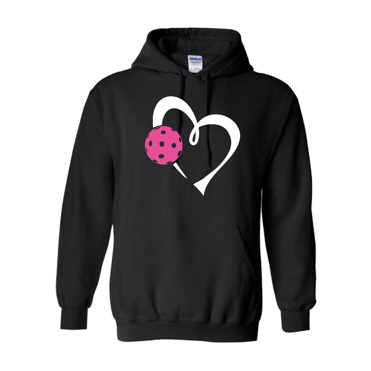 Love Pickleball (Pink) | Unisex Hoodie Pickleball Sweatshirt | 50% Cotton 50% Polyester