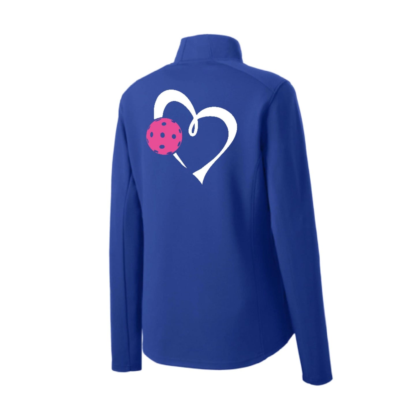 Love Pickleball (Pink) | Women's 1/4 Zip Pullover Athletic Performance Shirt | 100% Polyester