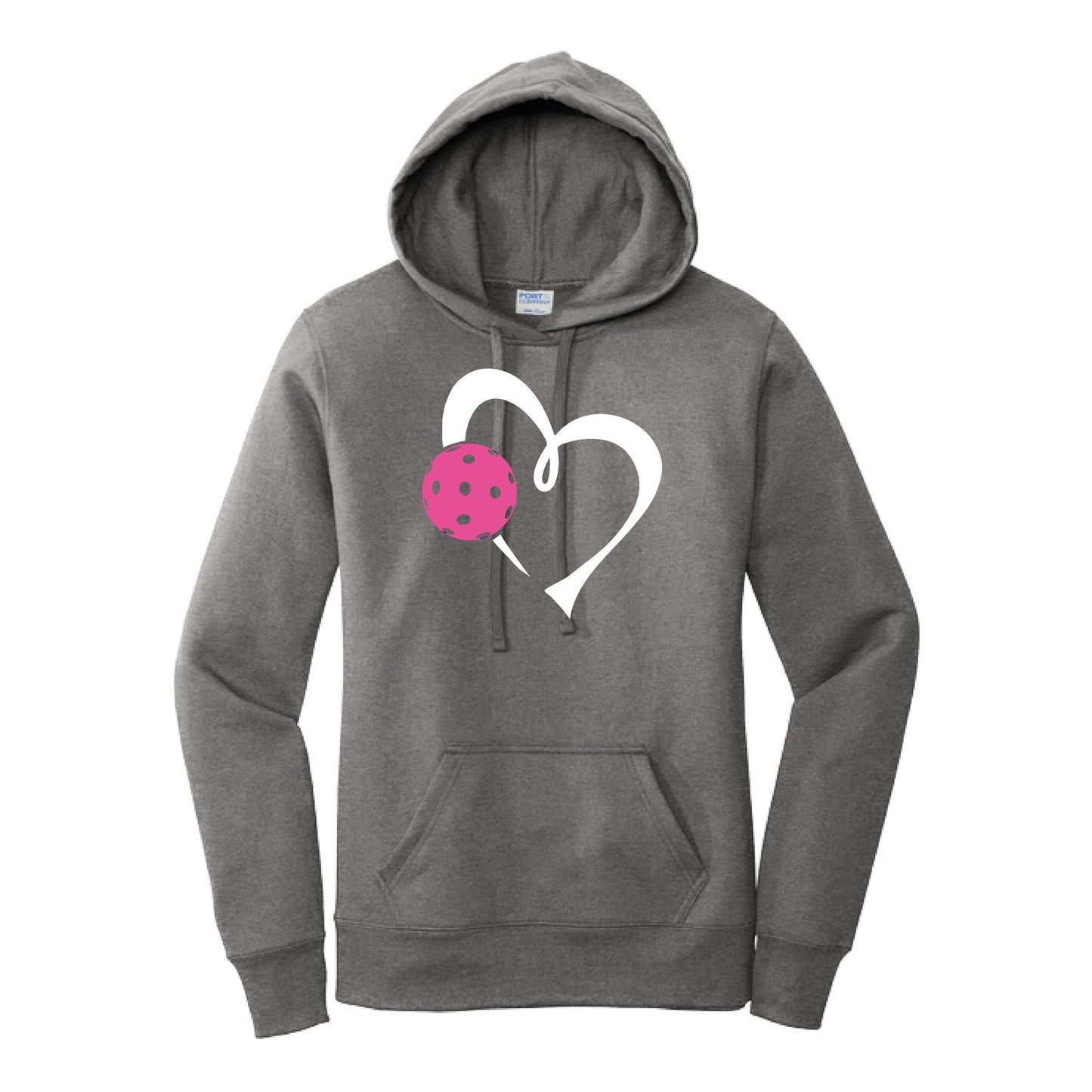 Love Pickleball (Pink) | Women’s Fitted Hoodie Pickleball Sweatshirt | 50% Cotton 50% Poly Fleece