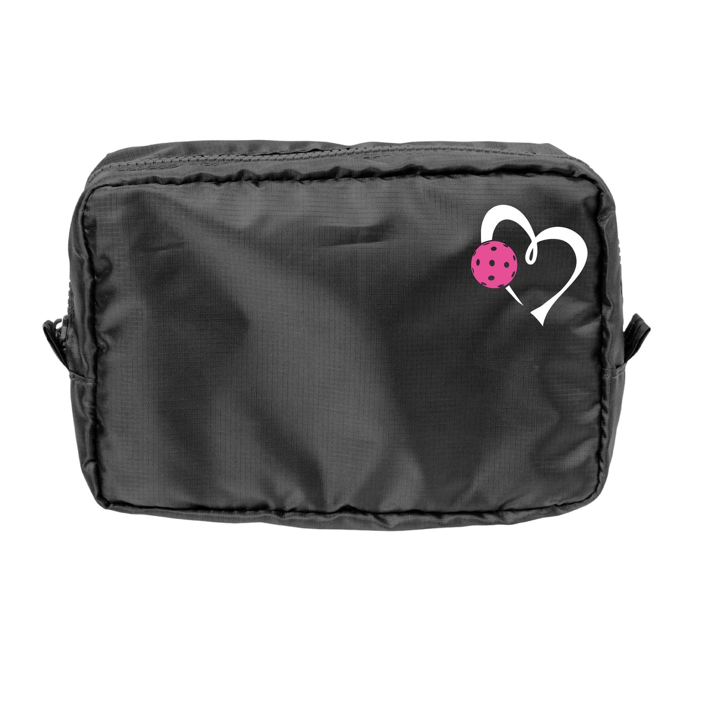 Love Pickleball (Pink and Purple) | Pickleball Dimensional Cosmetic Pouch Bag | Small Size Court Dimensional Bag