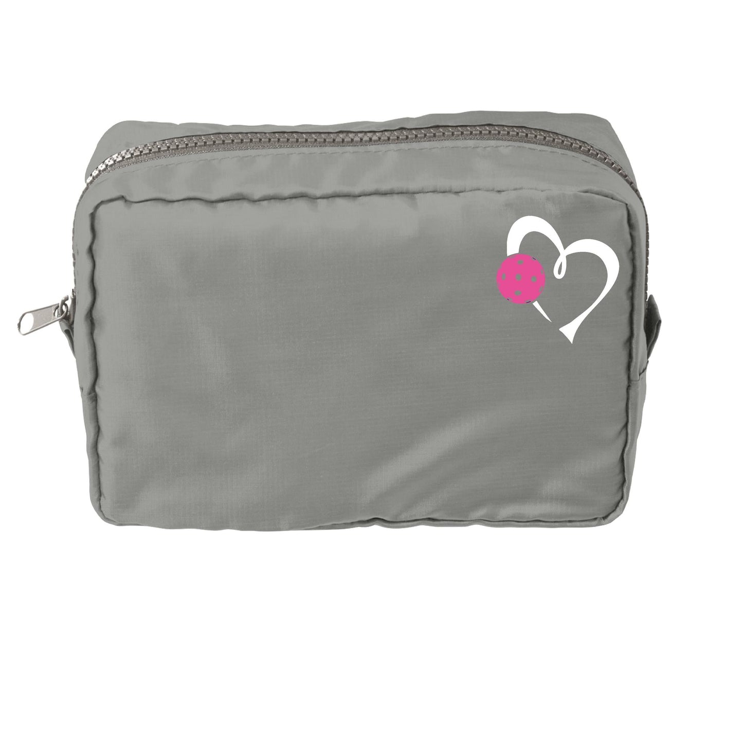 Love Pickleball (Pink and Purple) | Pickleball Dimensional Cosmetic Pouch Bag | Small Size Court Dimensional Bag