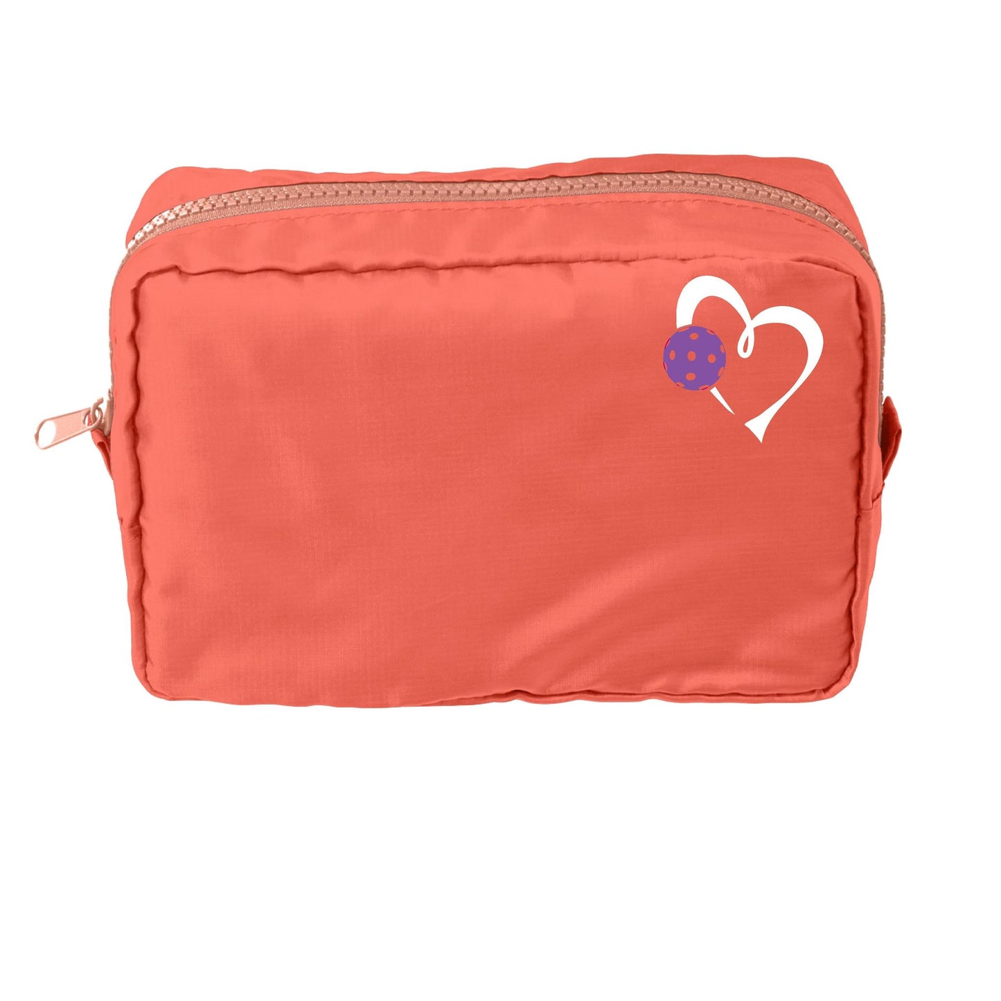 Love Pickleball (Pink and Purple) | Pickleball Dimensional Cosmetic Pouch Bag | Small Size Court Dimensional Bag