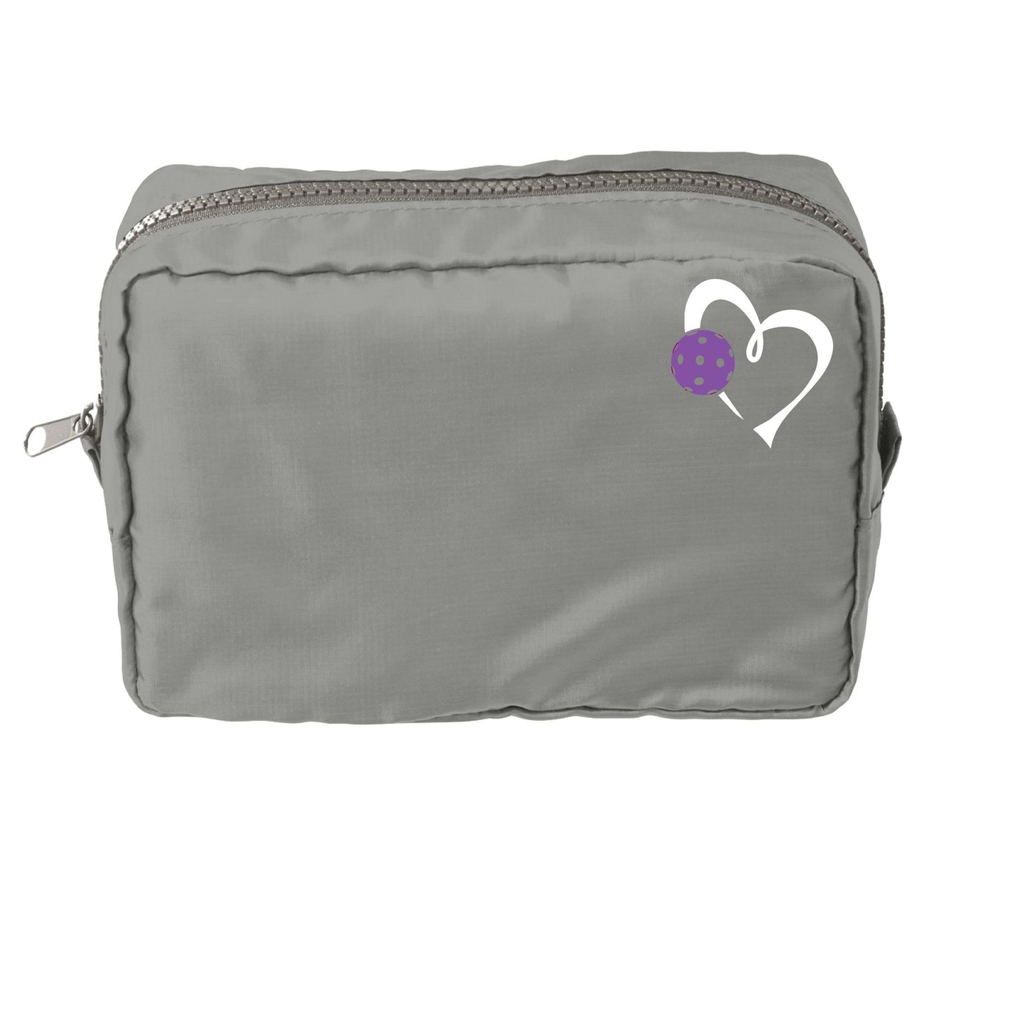 Love Pickleball (Pink and Purple) | Pickleball Dimensional Cosmetic Pouch Bag | Small Size Court Dimensional Bag