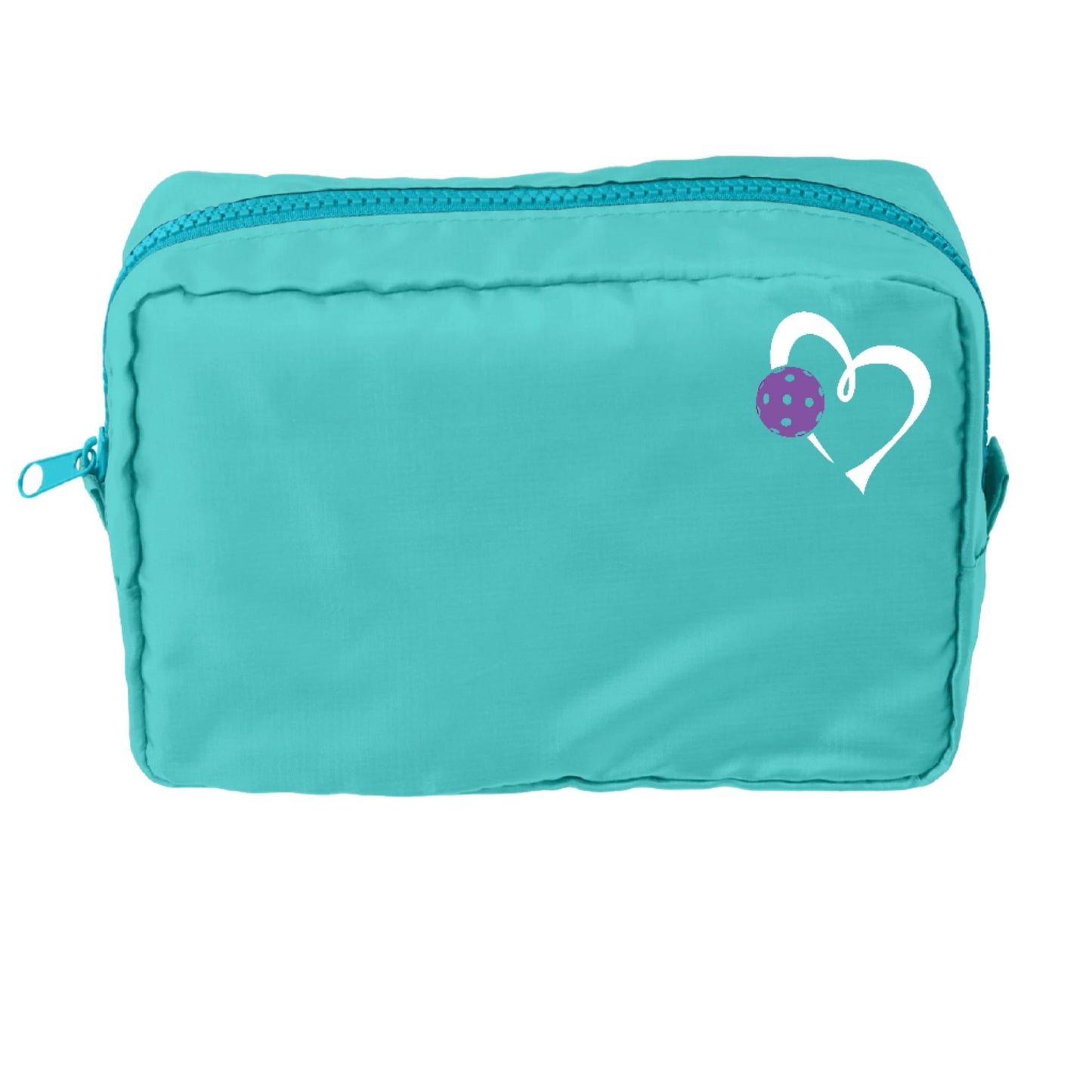 Love Pickleball (Pink and Purple) | Pickleball Dimensional Cosmetic Pouch Bag | Small Size Court Dimensional Bag